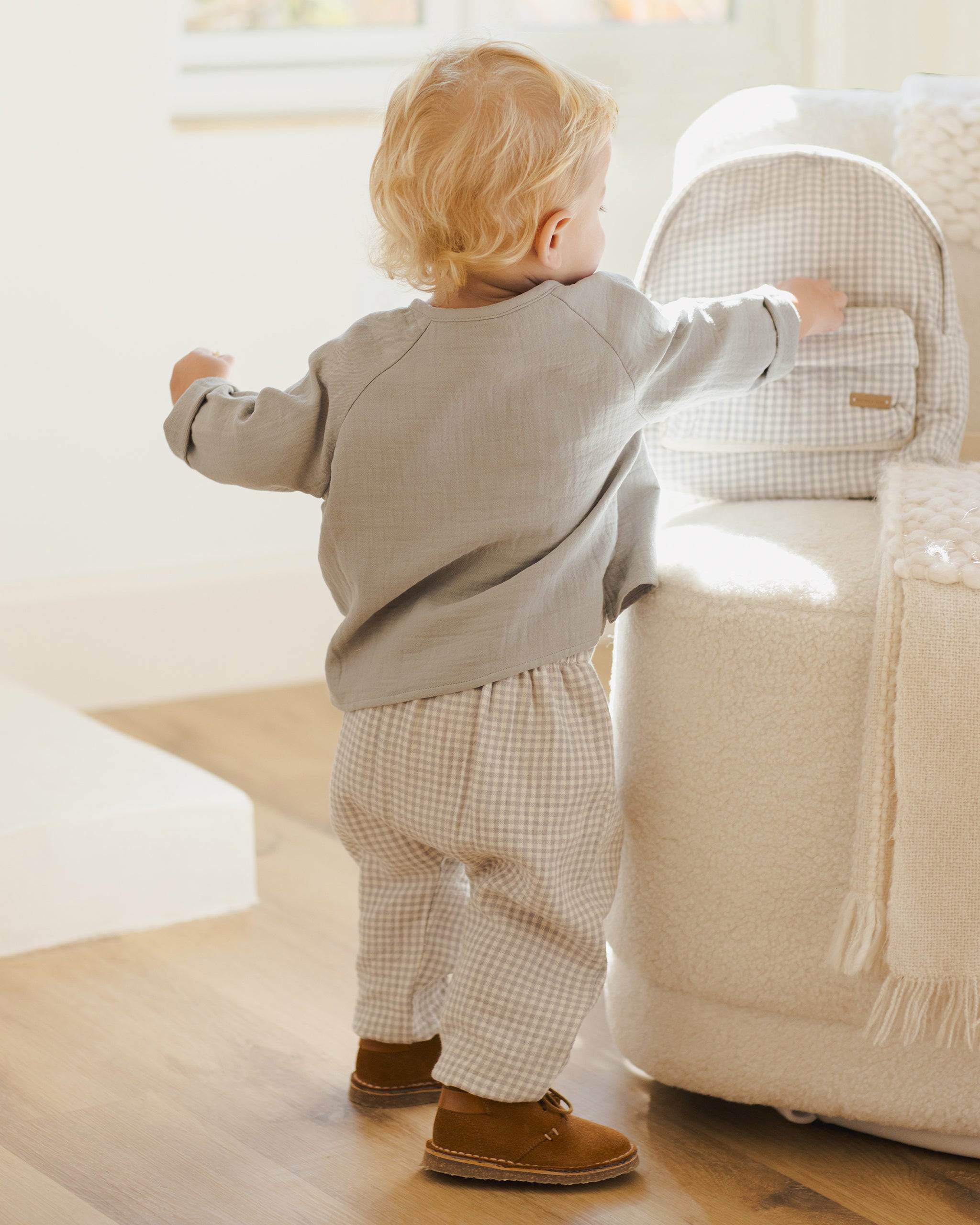 Woven Pant || Blue Gingham - Rylee + Cru | Kids Clothes | Trendy Baby Clothes | Modern Infant Outfits |