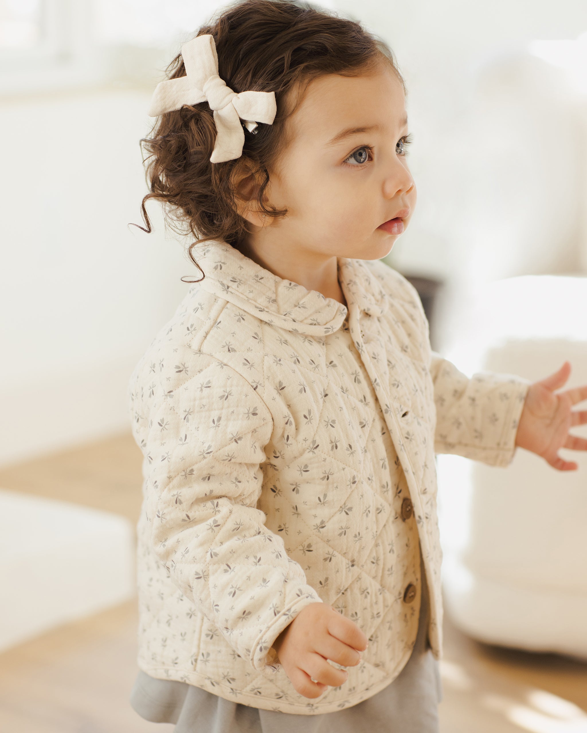 Bow W. Clip, Set Of 3 || Natural, Fern, Rose - Rylee + Cru | Kids Clothes | Trendy Baby Clothes | Modern Infant Outfits |