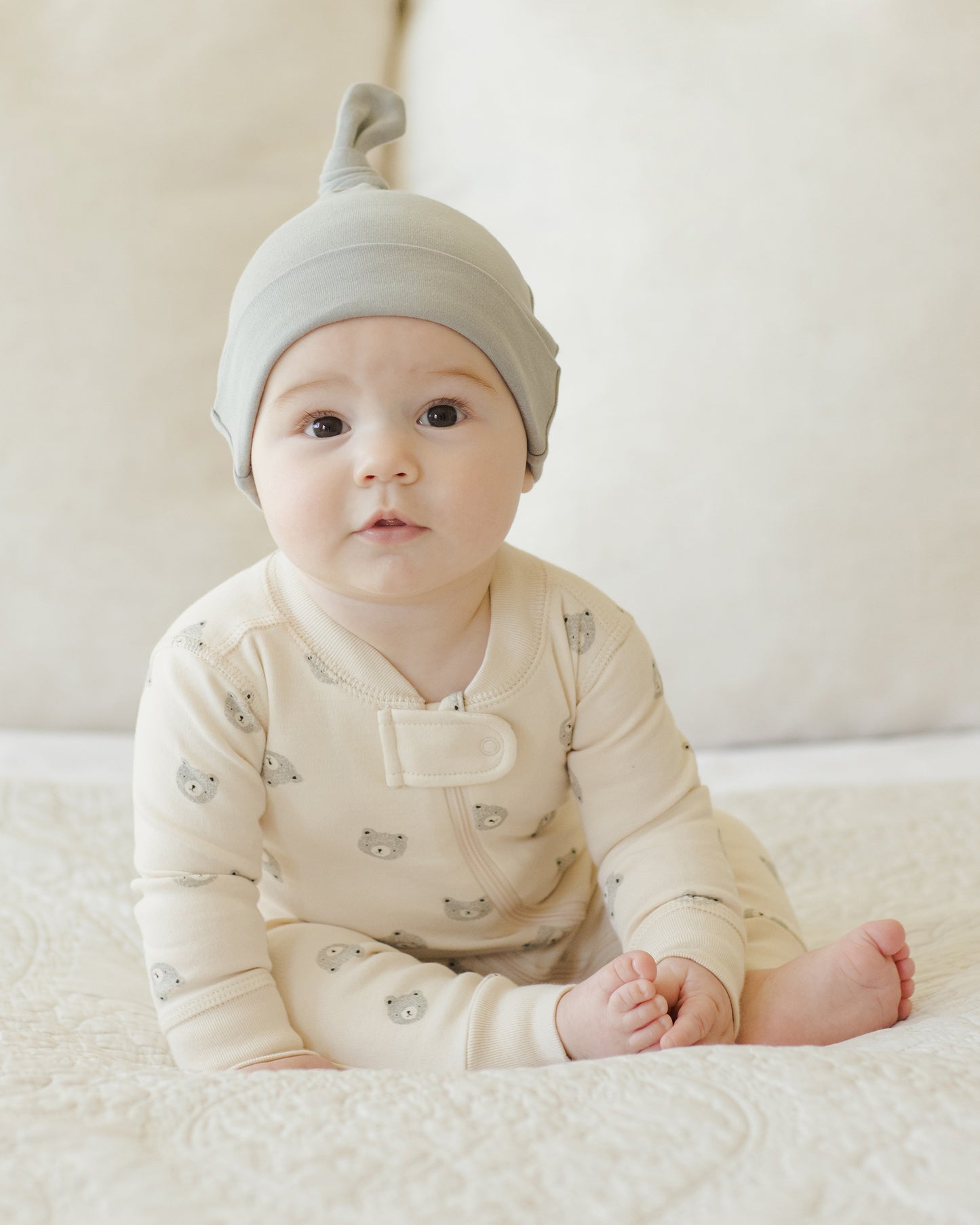 Bamboo Knotted Baby Hat || Steel Blue - Rylee + Cru | Kids Clothes | Trendy Baby Clothes | Modern Infant Outfits |