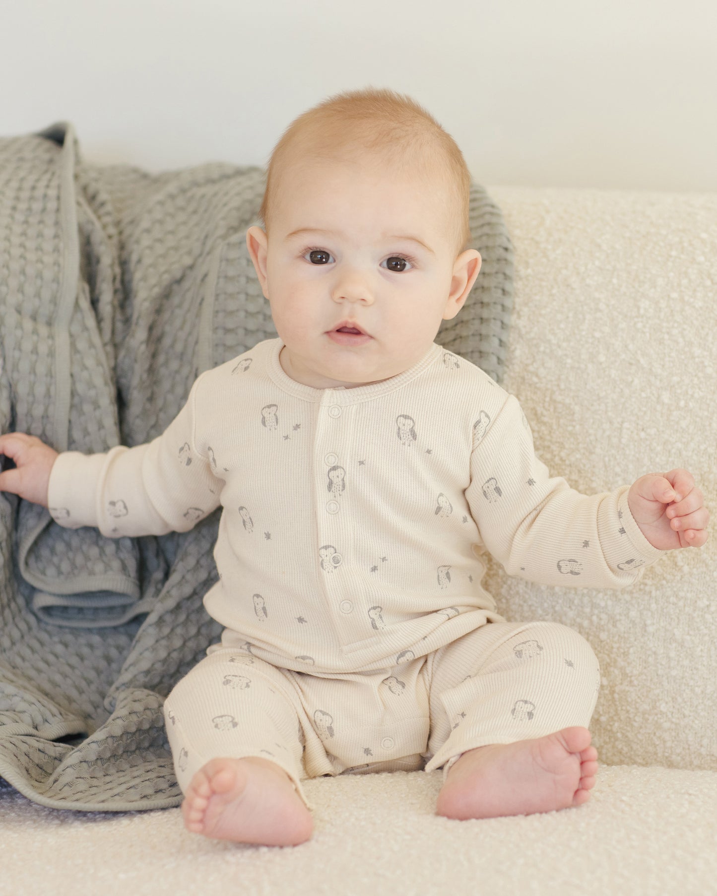 Waffle Baby Blanket || Steel Blue - Rylee + Cru | Kids Clothes | Trendy Baby Clothes | Modern Infant Outfits |