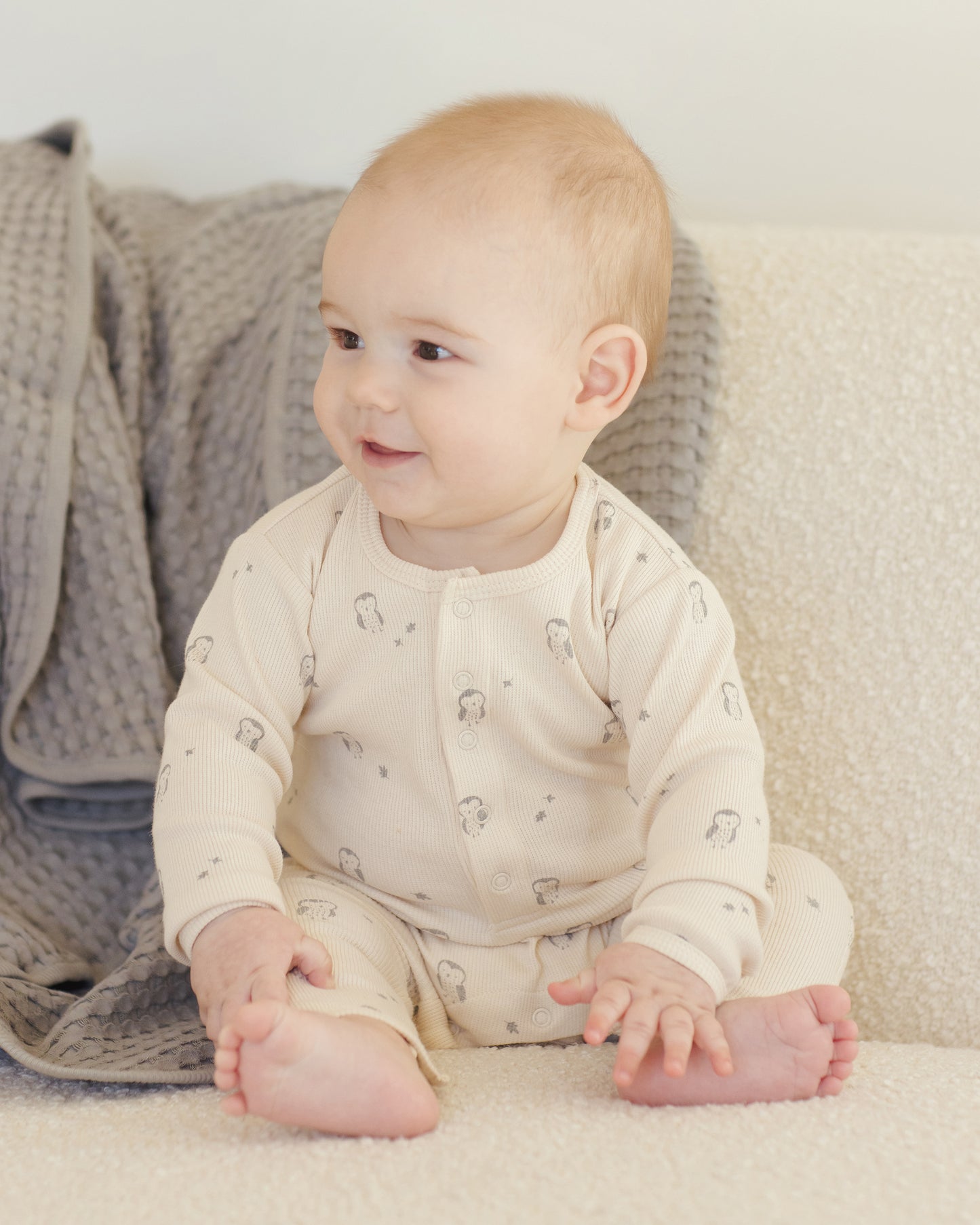 Ribbed Baby Jumpsuit || Owls - Rylee + Cru | Kids Clothes | Trendy Baby Clothes | Modern Infant Outfits |