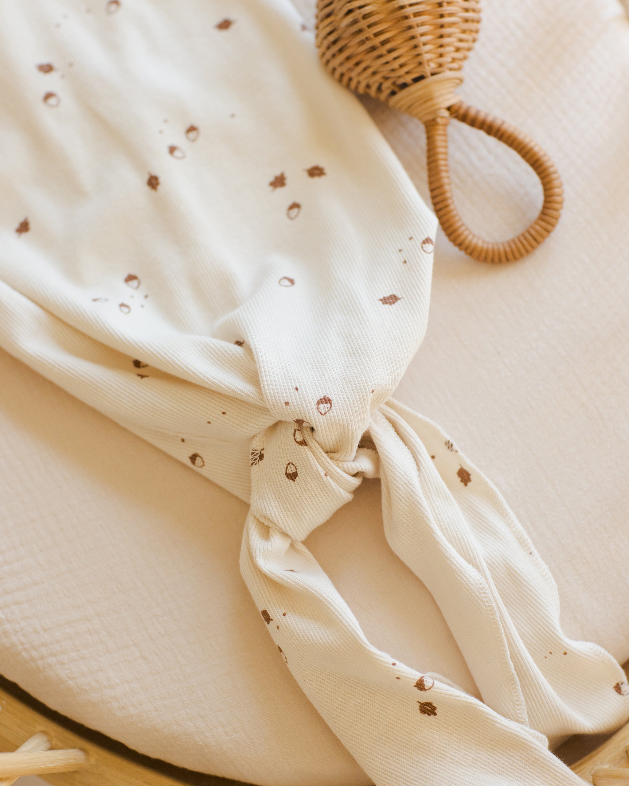 Knotted Baby Gown + Hat Set || Acorns - Rylee + Cru | Kids Clothes | Trendy Baby Clothes | Modern Infant Outfits |