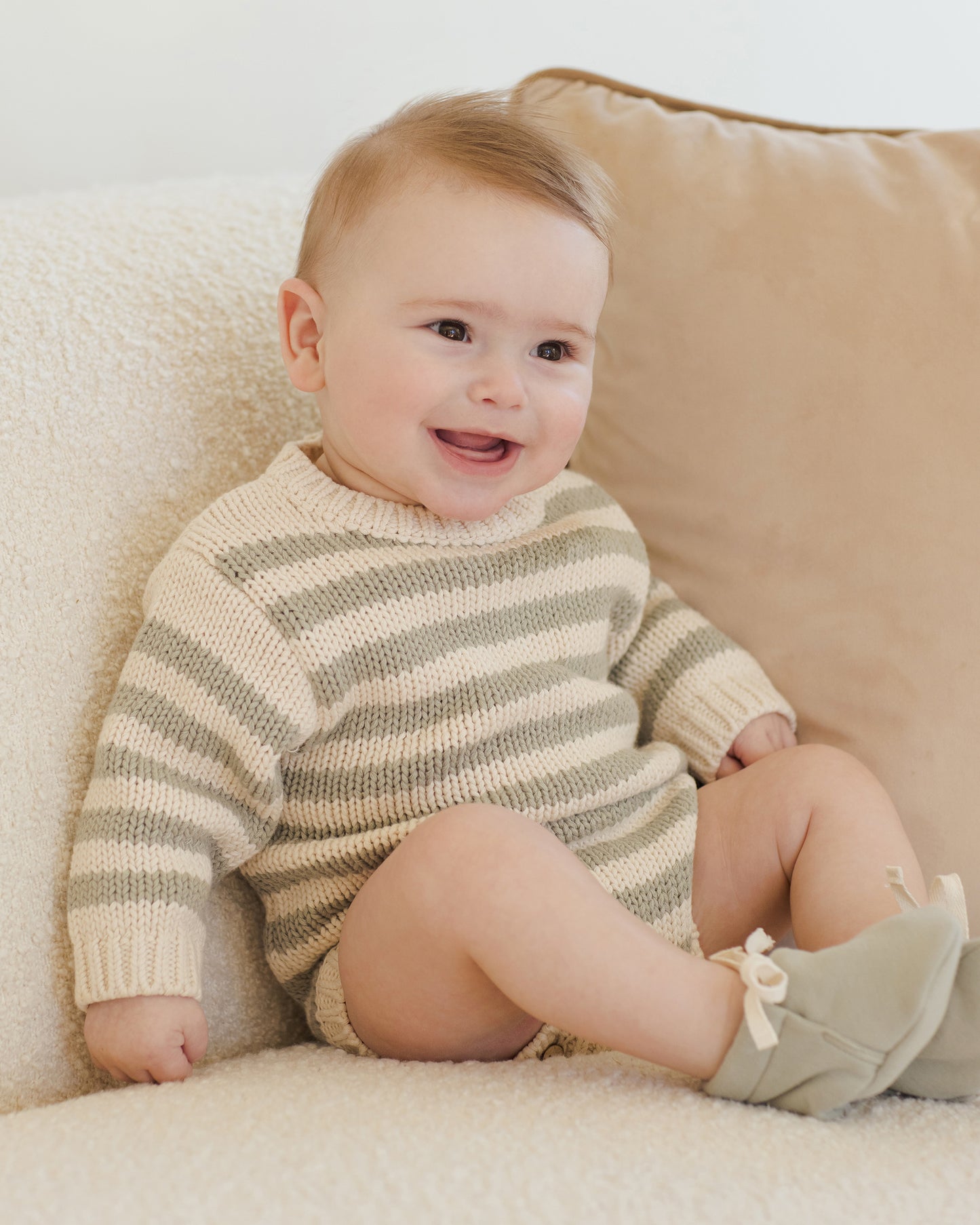 Rex Romper || Fern Stripe - Rylee + Cru | Kids Clothes | Trendy Baby Clothes | Modern Infant Outfits |