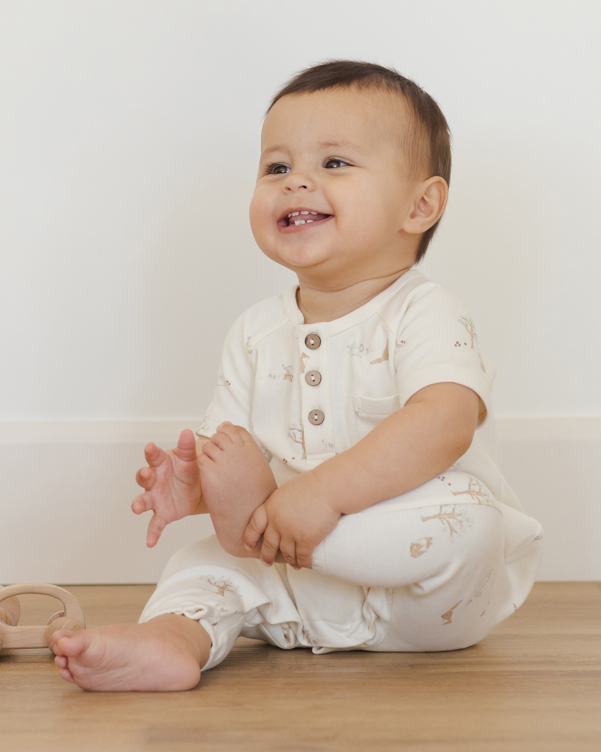 Short Sleeve Jumpsuit || Fox Land - Rylee + Cru | Kids Clothes | Trendy Baby Clothes | Modern Infant Outfits |