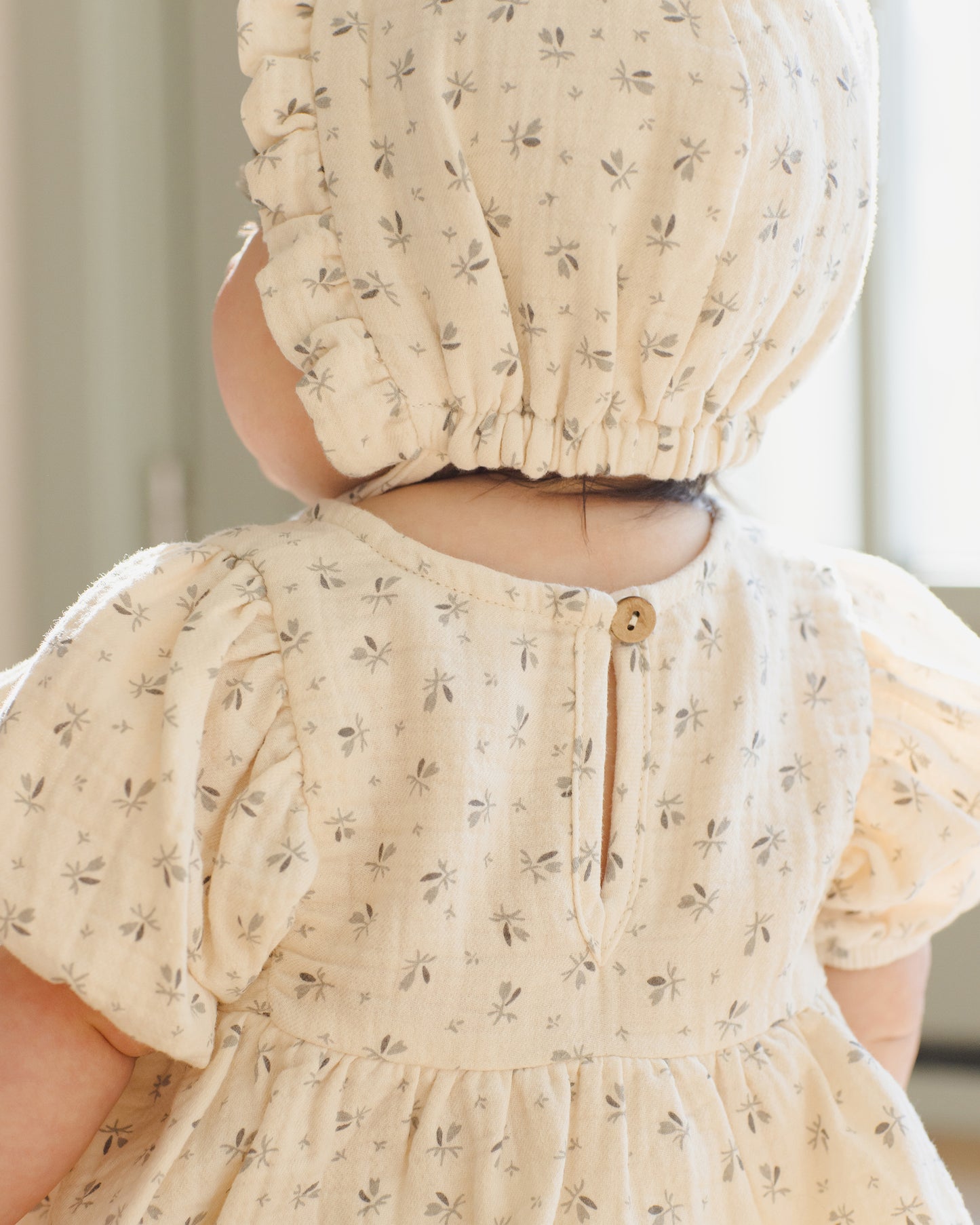 Woven Ruffle Bonnet || Bluebell - Rylee + Cru | Kids Clothes | Trendy Baby Clothes | Modern Infant Outfits |