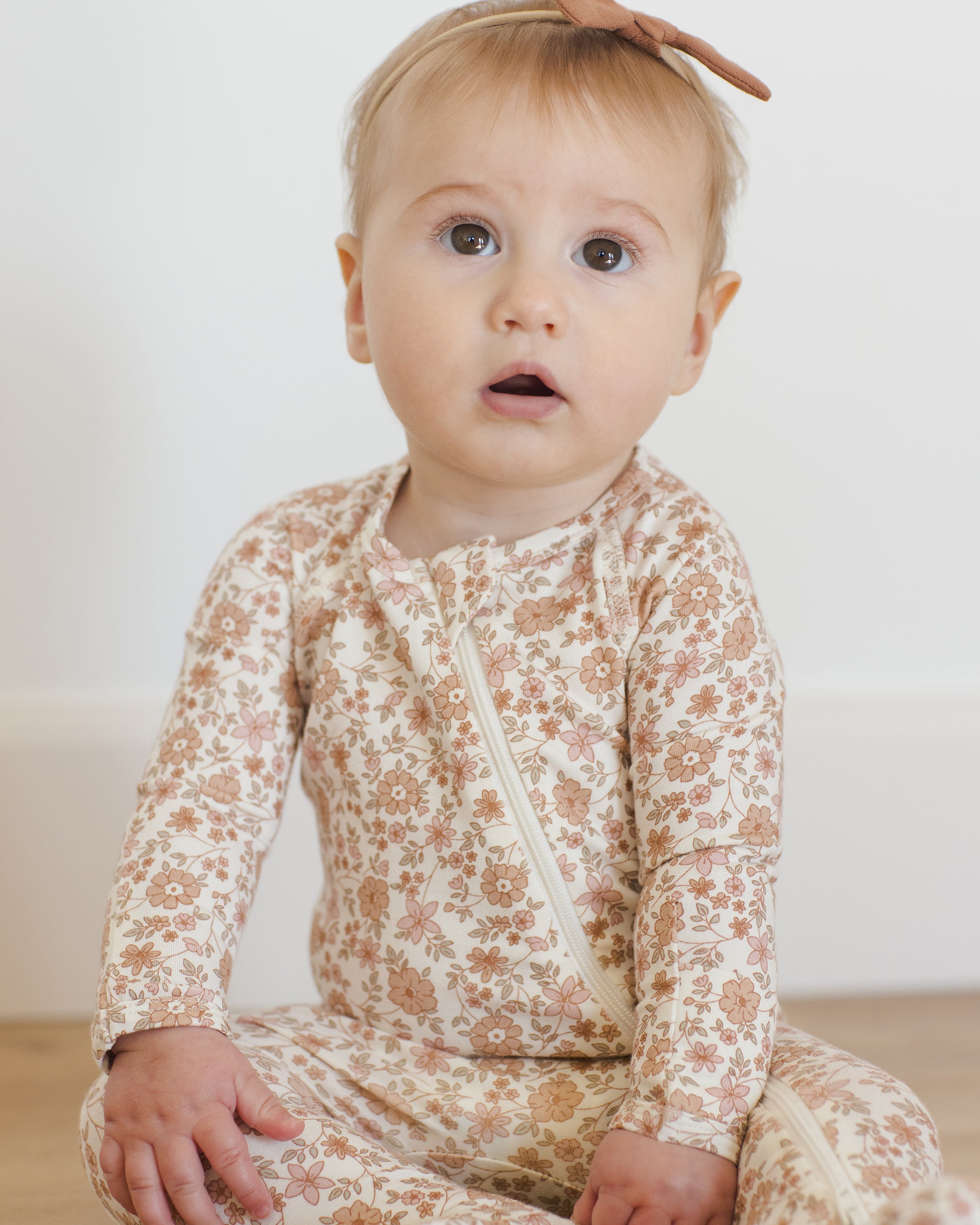 Bamboo Zip Footie || Bloom - Rylee + Cru | Kids Clothes | Trendy Baby Clothes | Modern Infant Outfits |