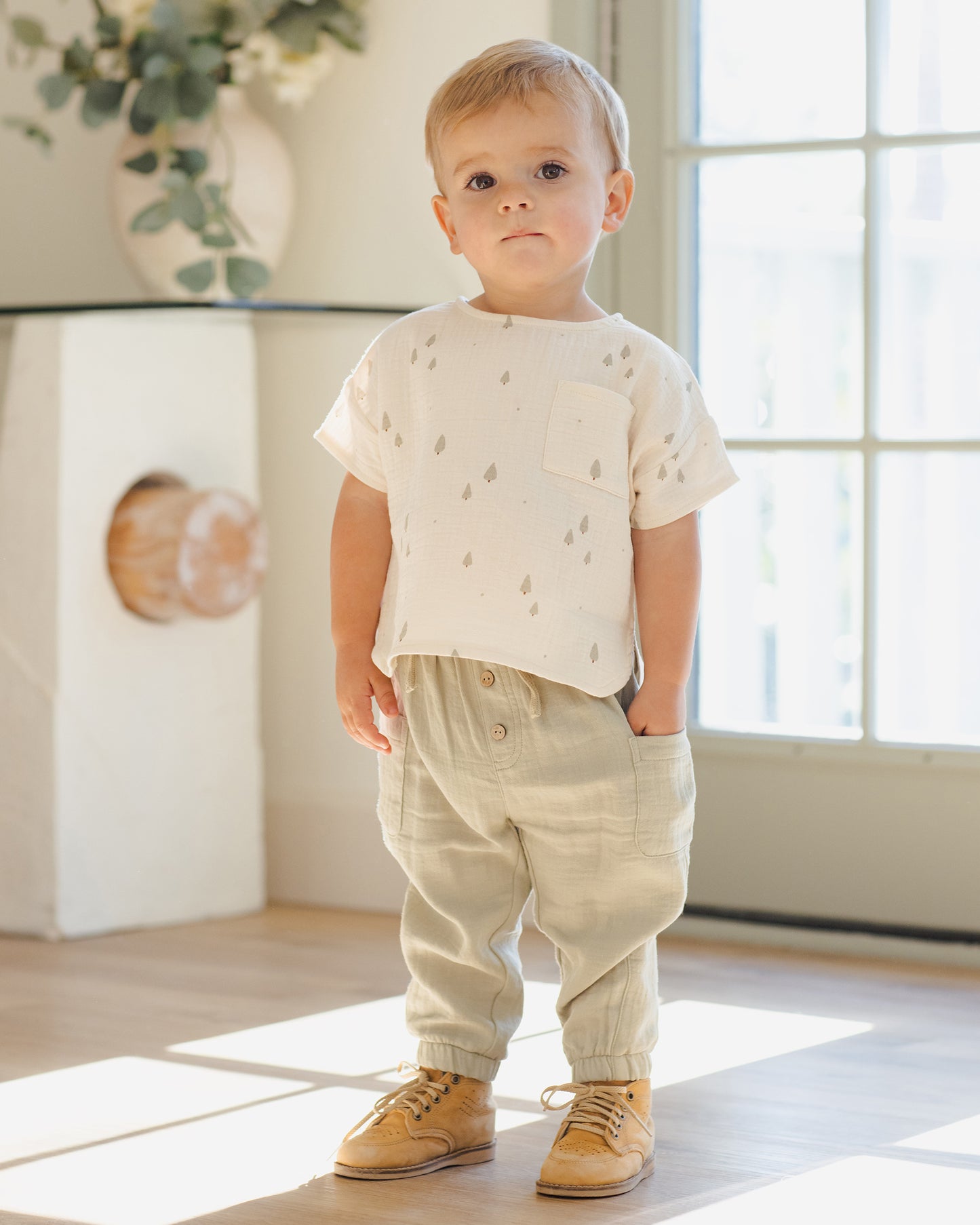 Woven Boxy Top || Trees - Rylee + Cru | Kids Clothes | Trendy Baby Clothes | Modern Infant Outfits |