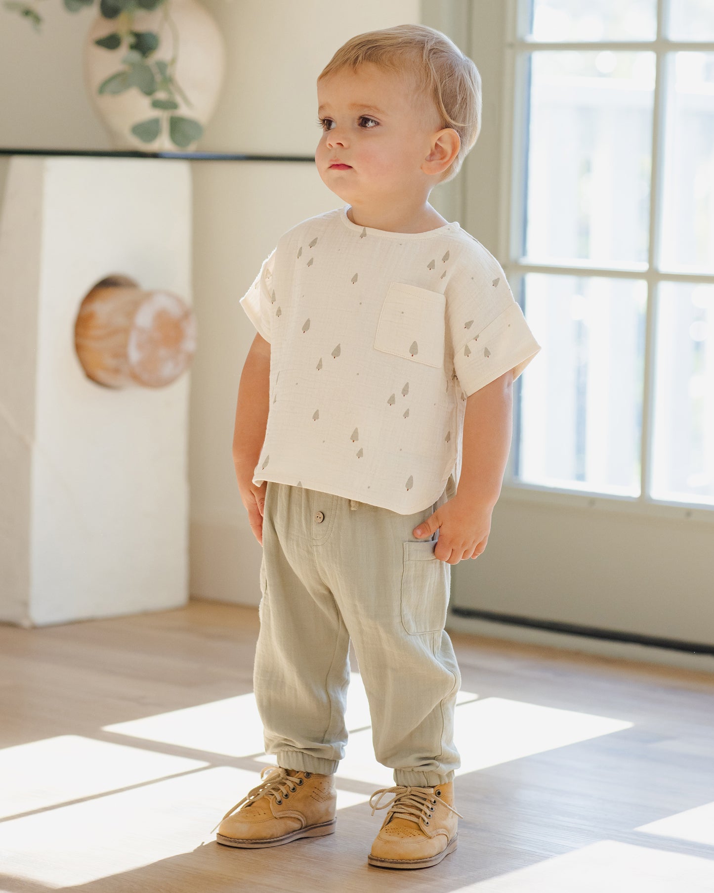 Woven Boxy Top || Trees - Rylee + Cru | Kids Clothes | Trendy Baby Clothes | Modern Infant Outfits |