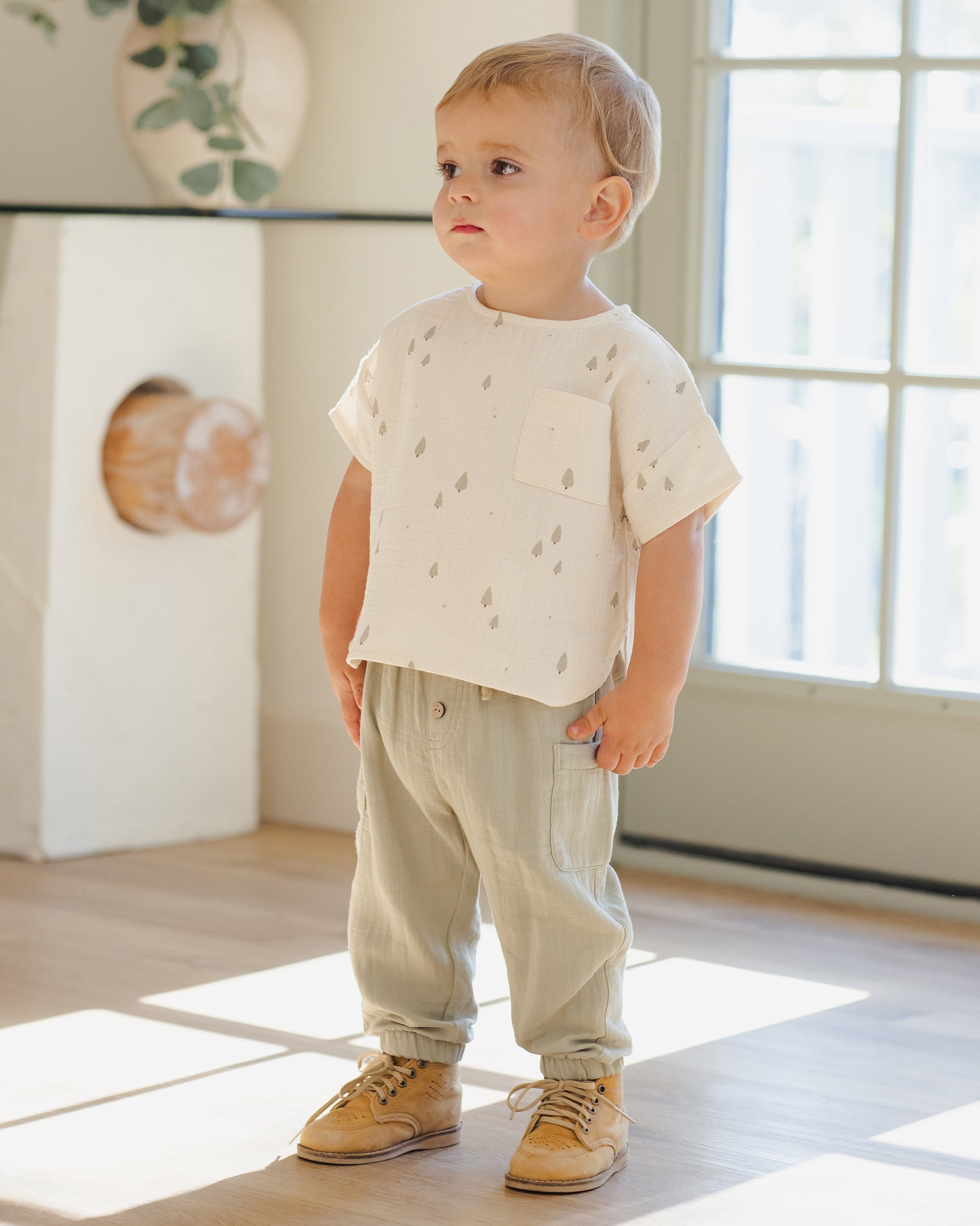 Woven Boxy Top || Trees - Rylee + Cru | Kids Clothes | Trendy Baby Clothes | Modern Infant Outfits |