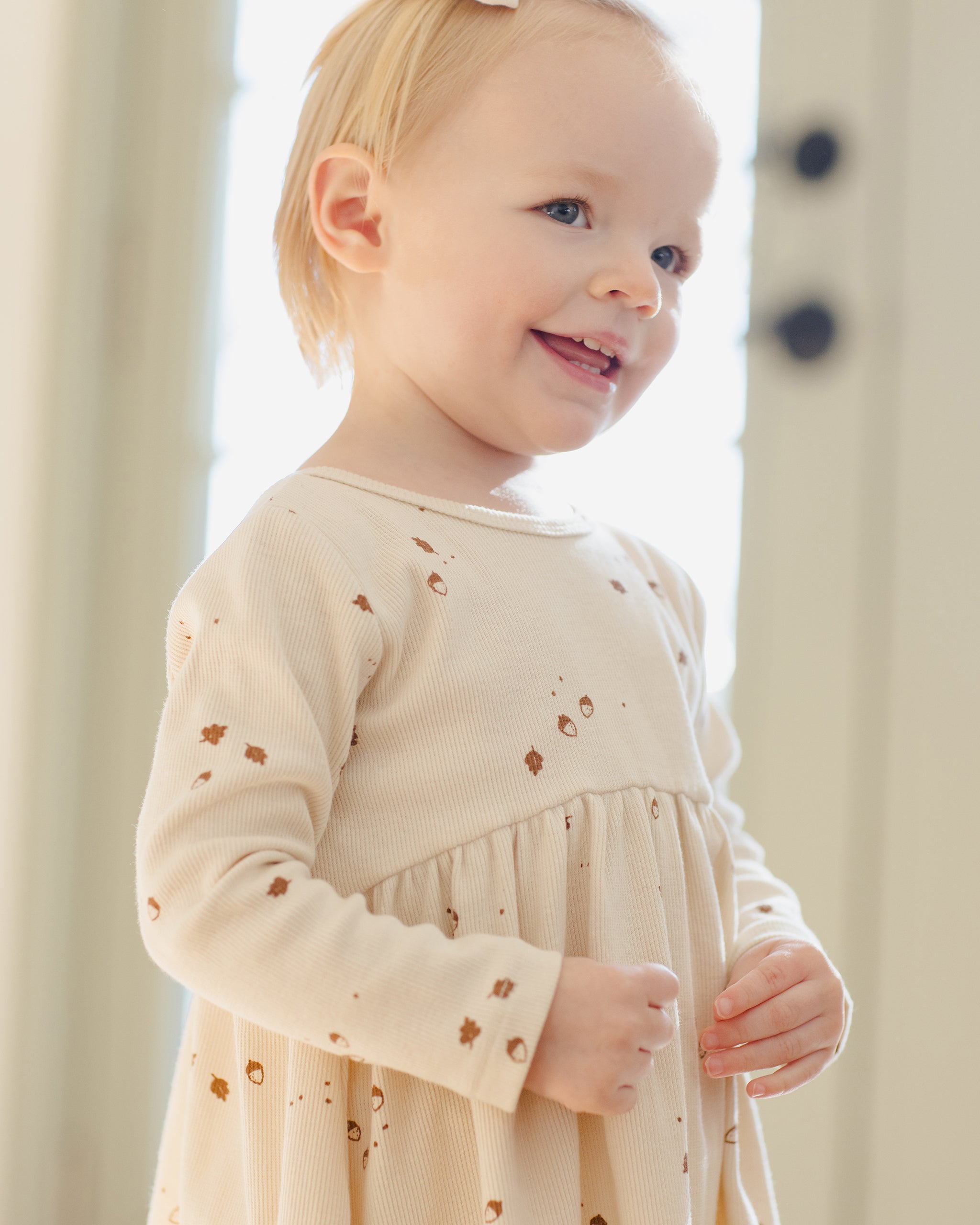 Ribbed Long Sleeve Dress || Acorns - Rylee + Cru | Kids Clothes | Trendy Baby Clothes | Modern Infant Outfits |