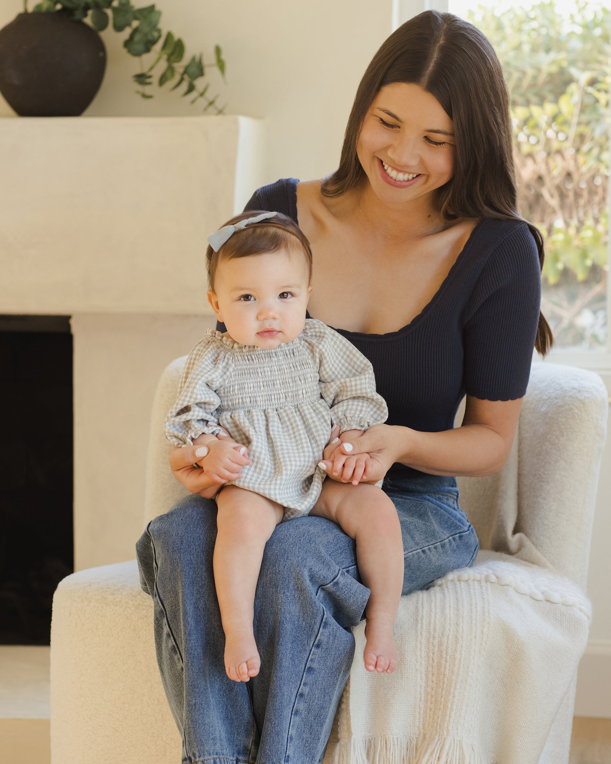 Eden Romper || Blue Gingham – Quincy Mae