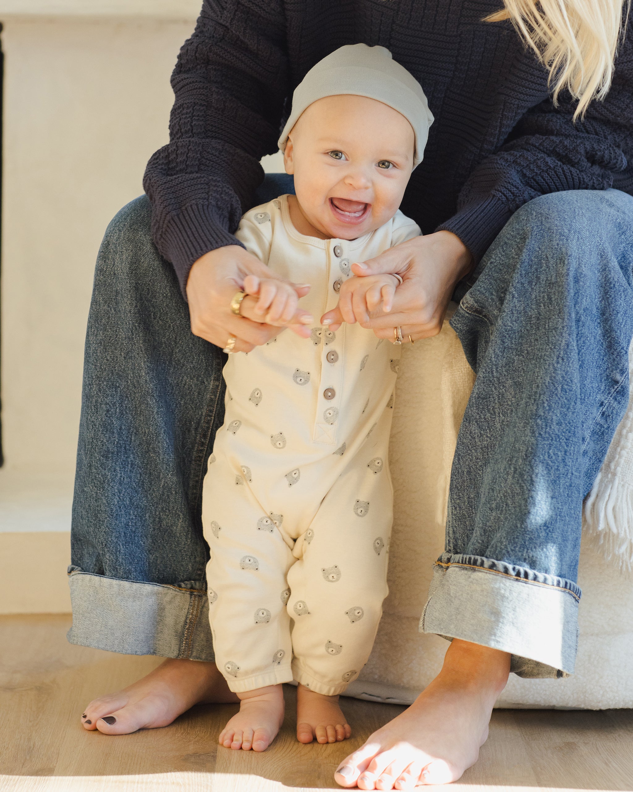 Long Sleeve Jumpsuit || Bears - Rylee + Cru | Kids Clothes | Trendy Baby Clothes | Modern Infant Outfits |