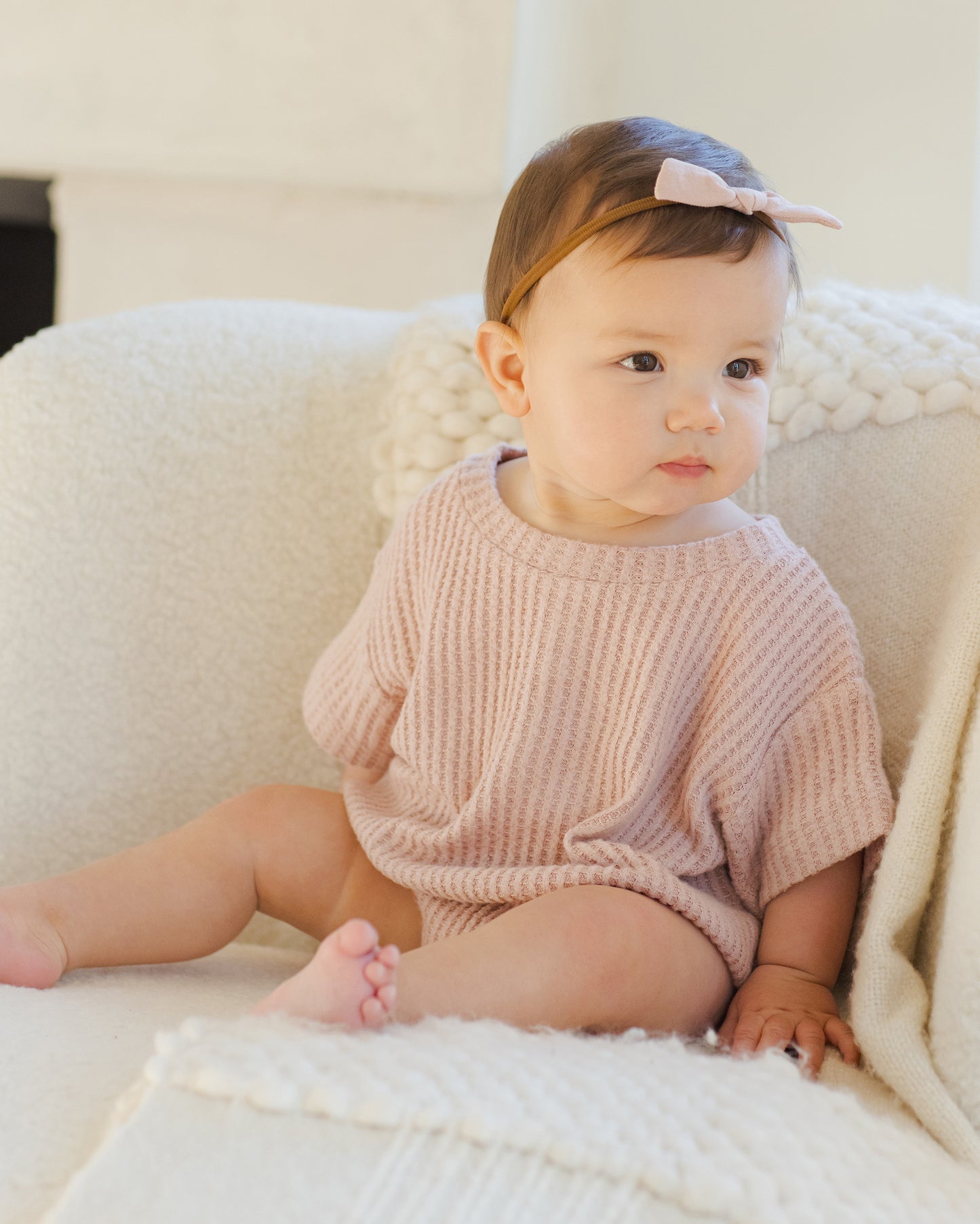 Relaxed Bubble Romper || Rose - Rylee + Cru | Kids Clothes | Trendy Baby Clothes | Modern Infant Outfits |