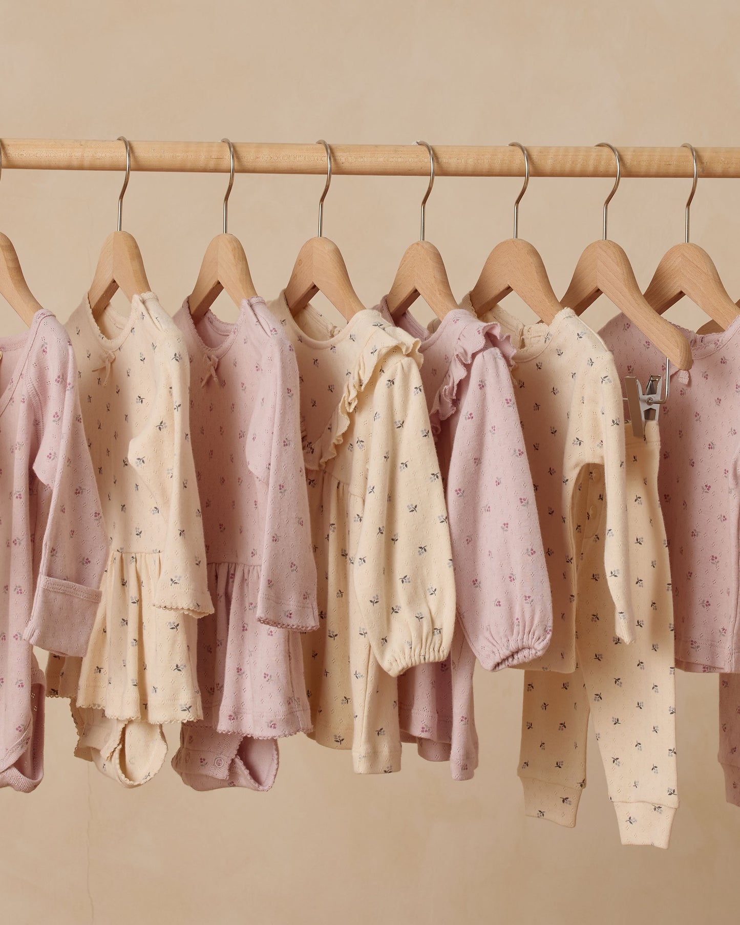 Long Sleeve Ruffle V Dress || Lilac Ditsy - Rylee + Cru | Kids Clothes | Trendy Baby Clothes | Modern Infant Outfits |