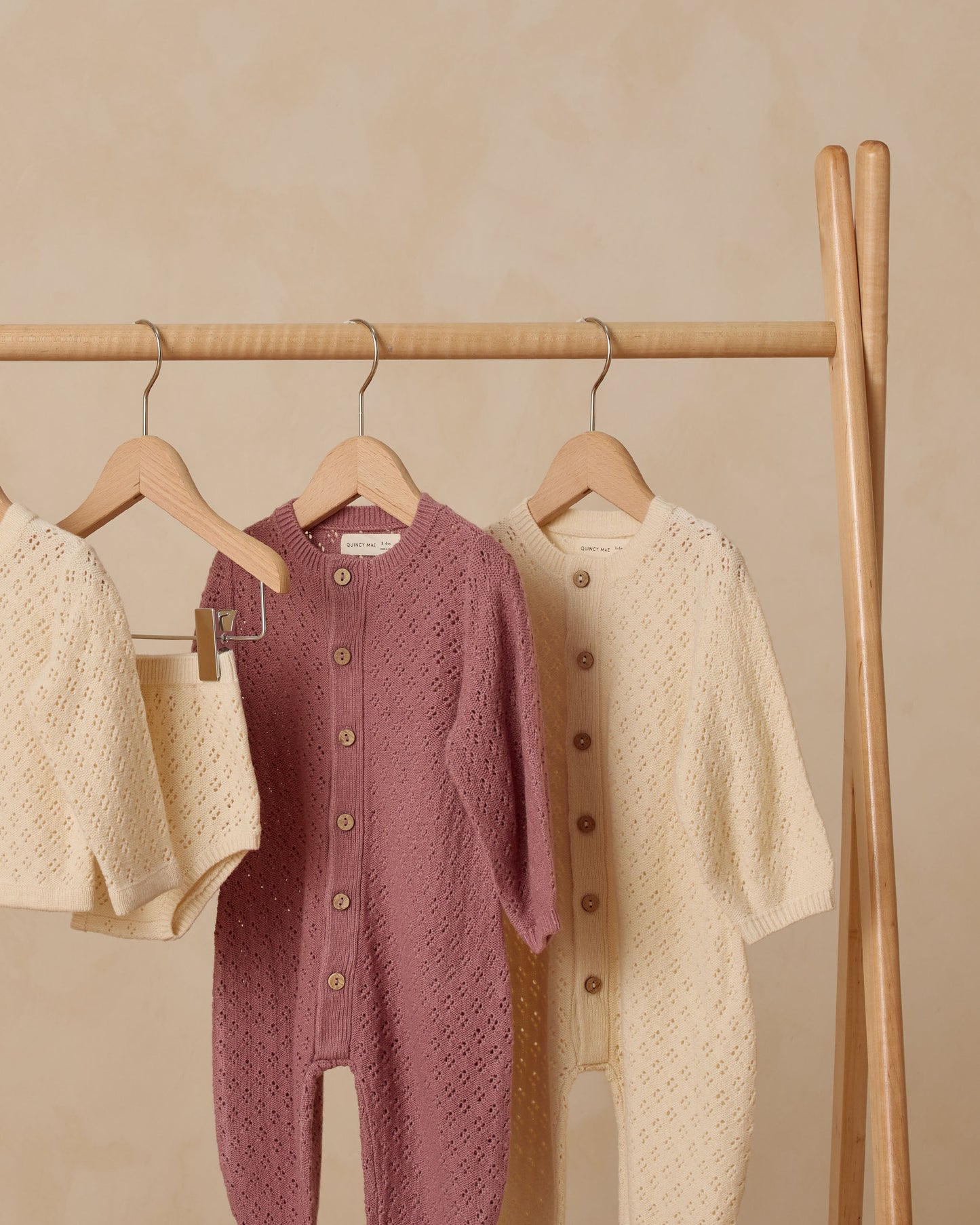 Long Sleeve Bubble Romper || Natural - Rylee + Cru | Kids Clothes | Trendy Baby Clothes | Modern Infant Outfits |