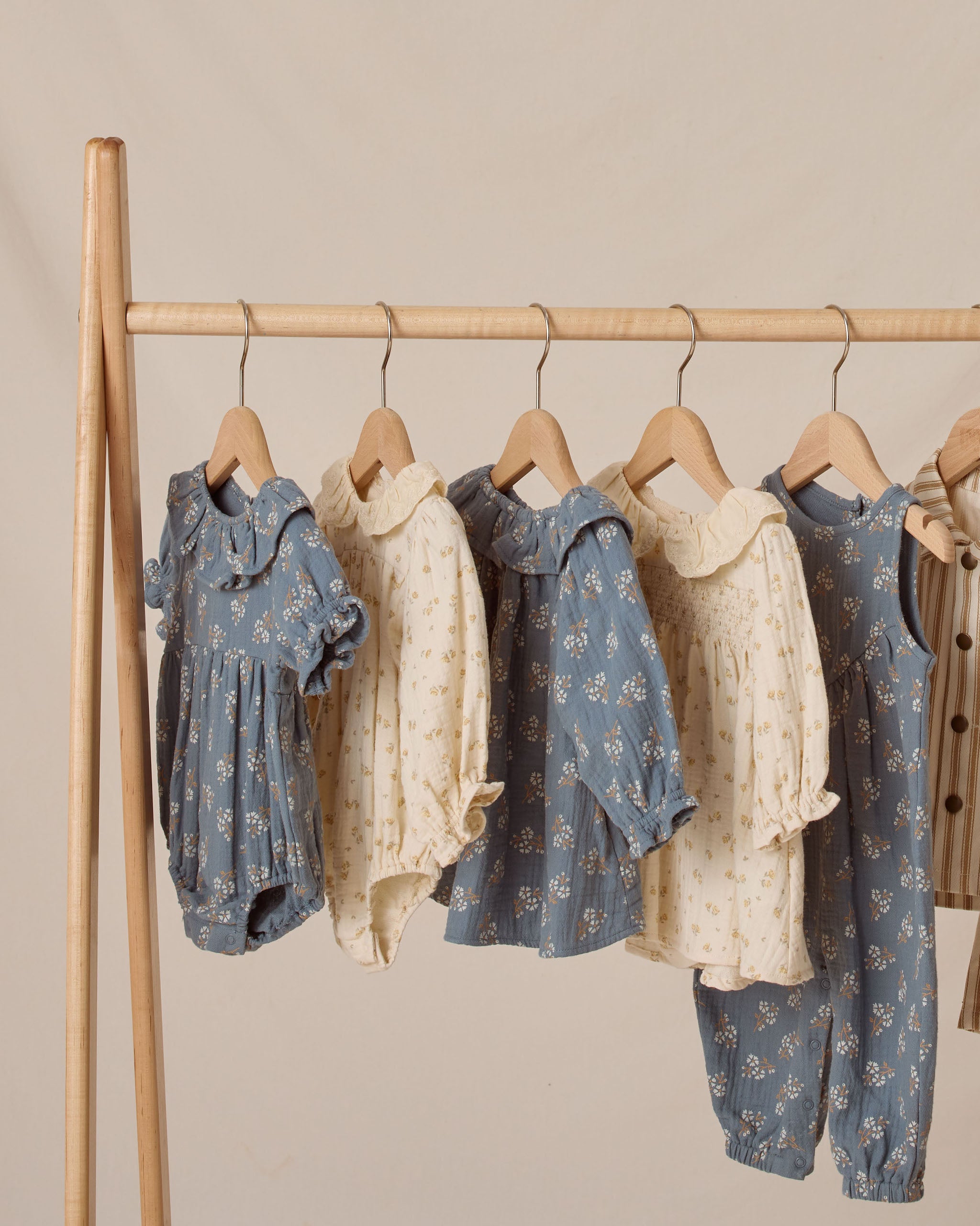 Collared Romper || Blue Floral - Rylee + Cru | Kids Clothes | Trendy Baby Clothes | Modern Infant Outfits |