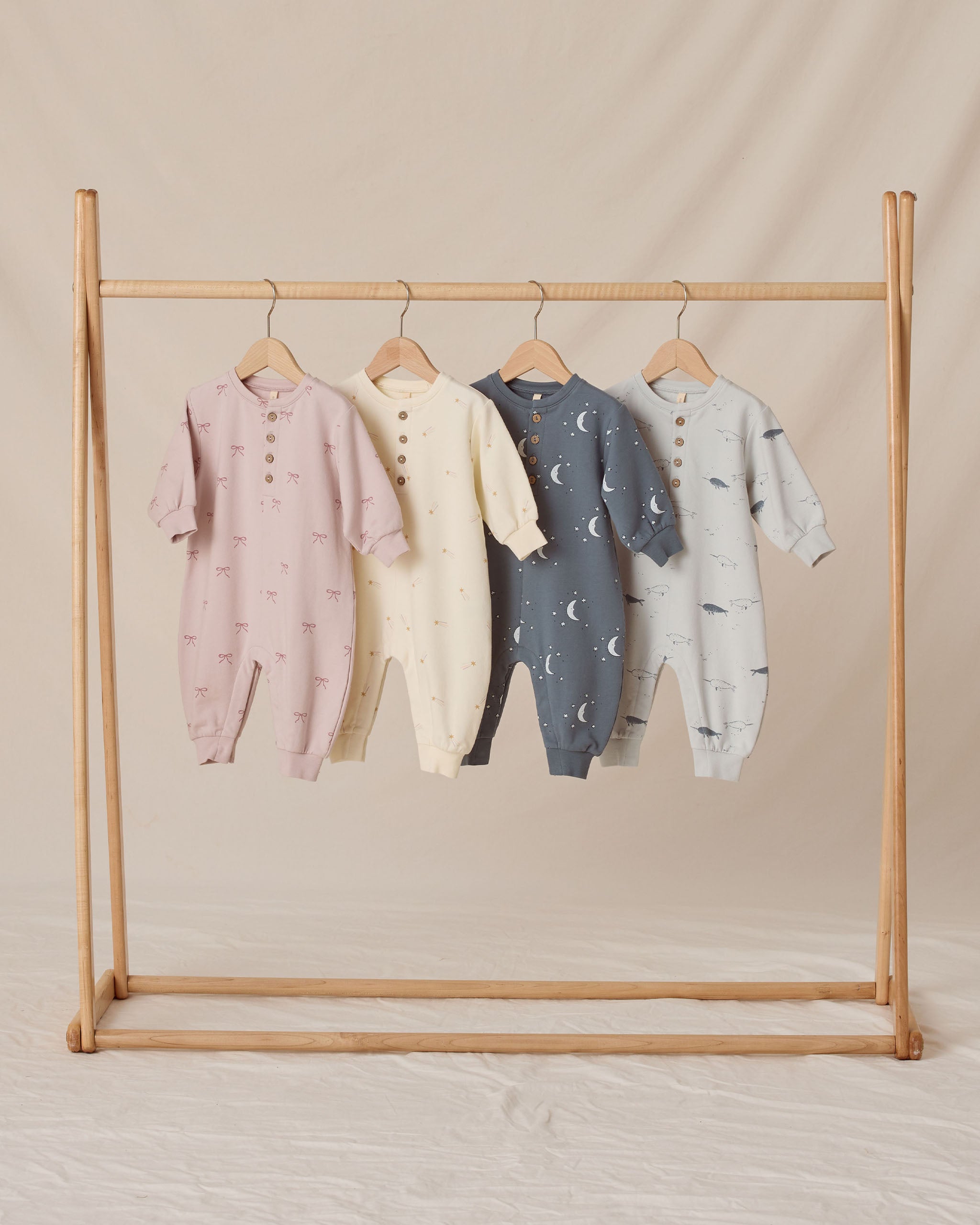 Relaxed Fleece Jumpsuit || Bows - Rylee + Cru | Kids Clothes | Trendy Baby Clothes | Modern Infant Outfits |