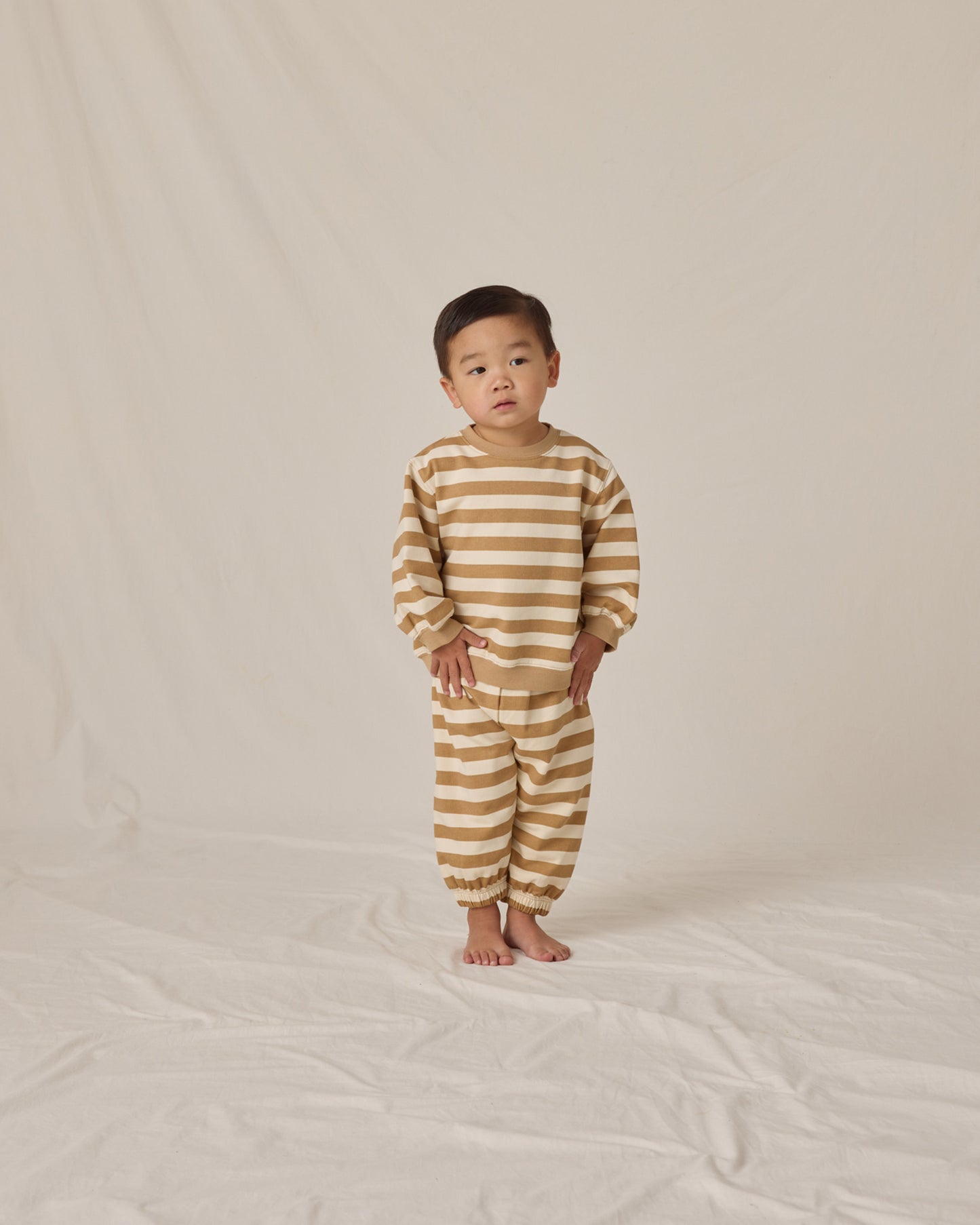 Oversized Sweatpants || Gold Stripe - Rylee + Cru | Kids Clothes | Trendy Baby Clothes | Modern Infant Outfits |