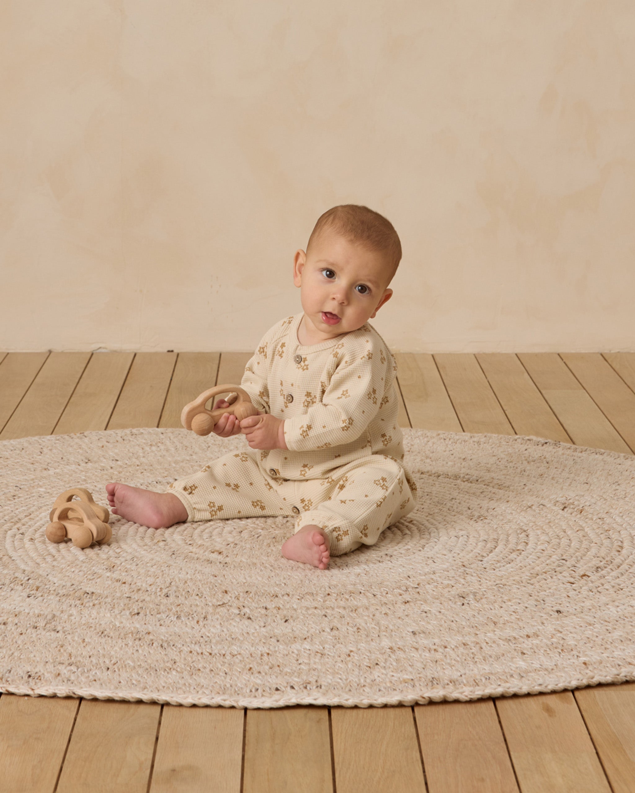 Waffle Long Sleeve Jumpsuit || Marigold - Rylee + Cru | Kids Clothes | Trendy Baby Clothes | Modern Infant Outfits |