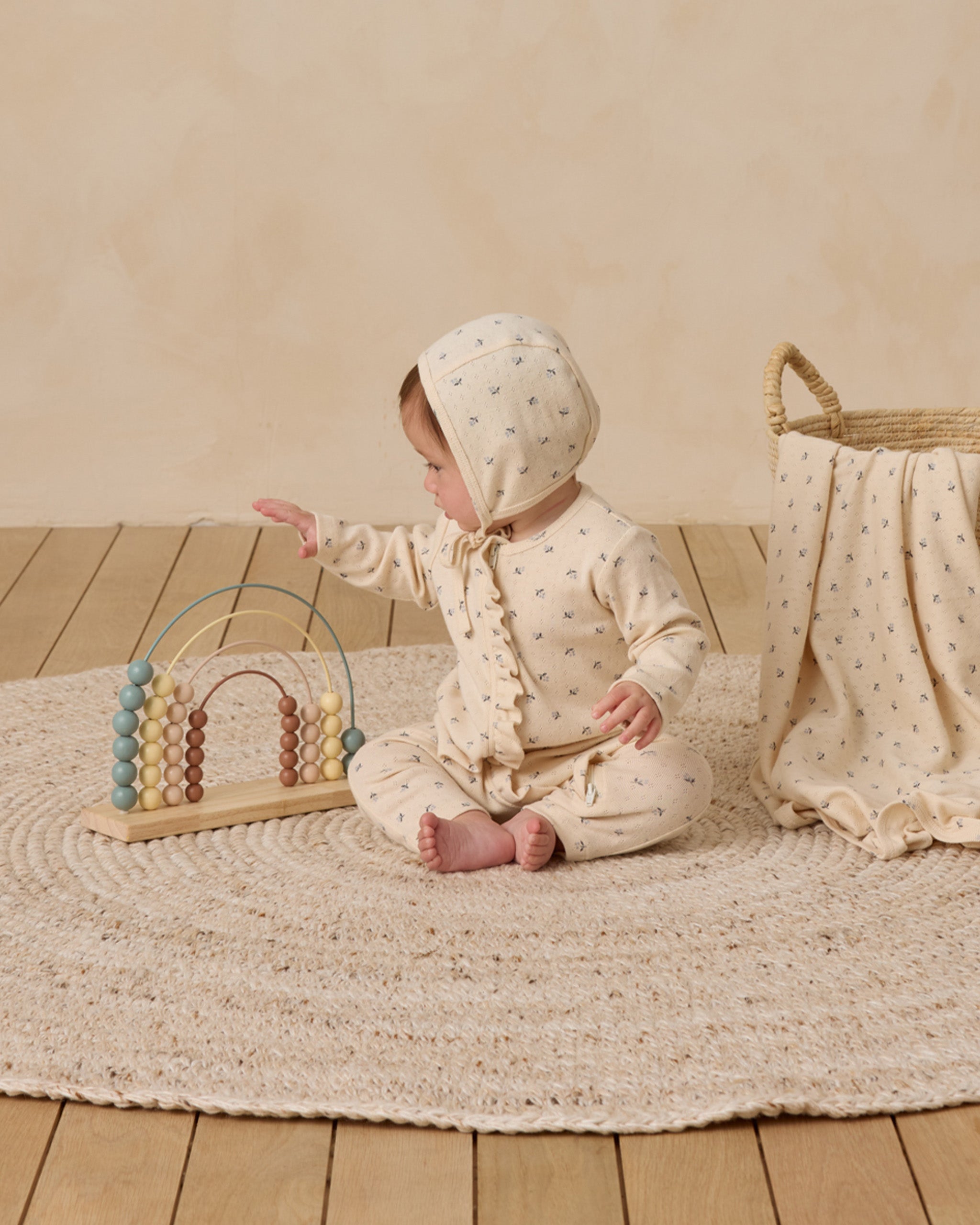 Pointelle Baby Blanket || Blue Ditsy - Rylee + Cru | Kids Clothes | Trendy Baby Clothes | Modern Infant Outfits |