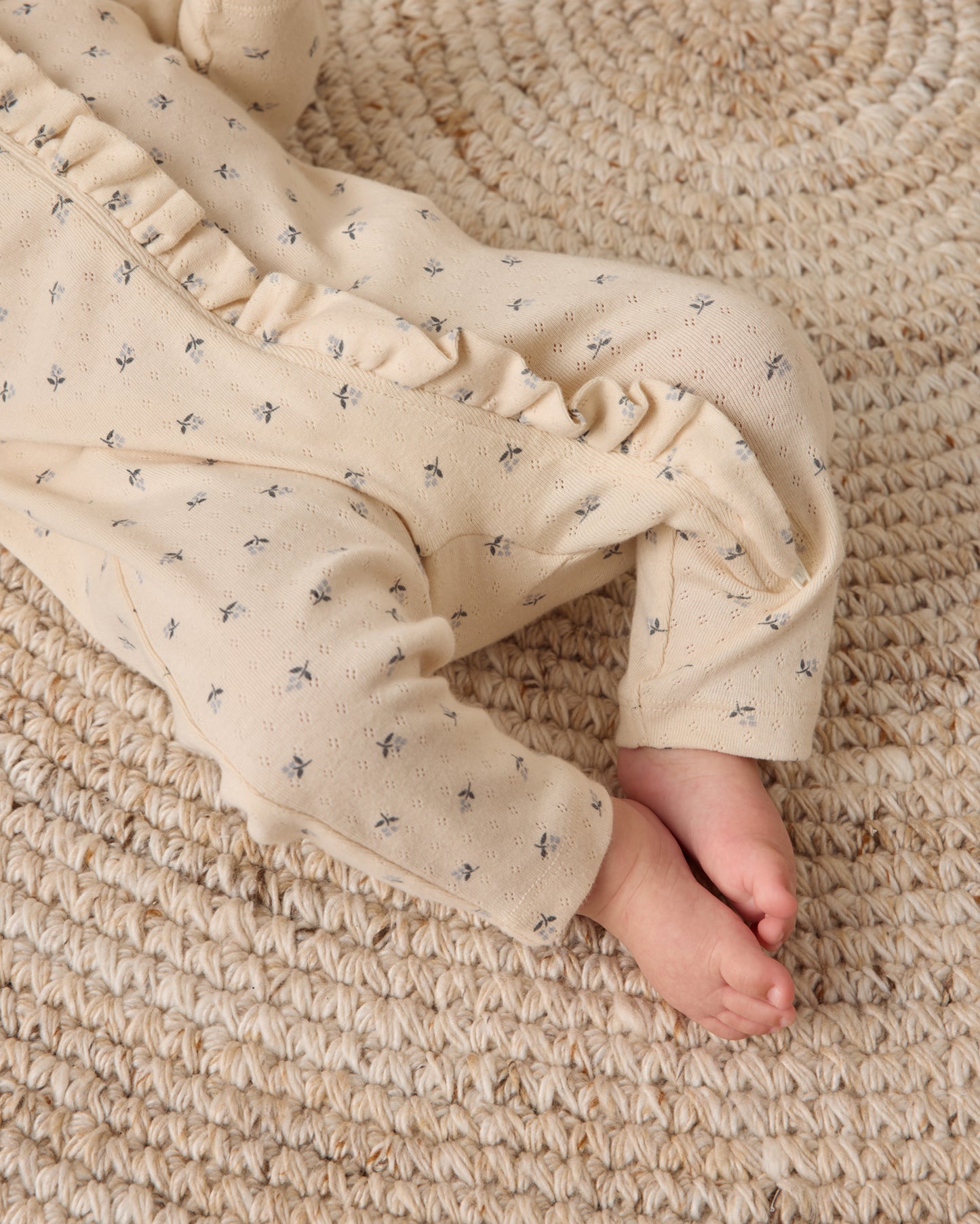 Ruffle Jumpsuit || Blue Ditsy - Rylee + Cru | Kids Clothes | Trendy Baby Clothes | Modern Infant Outfits |