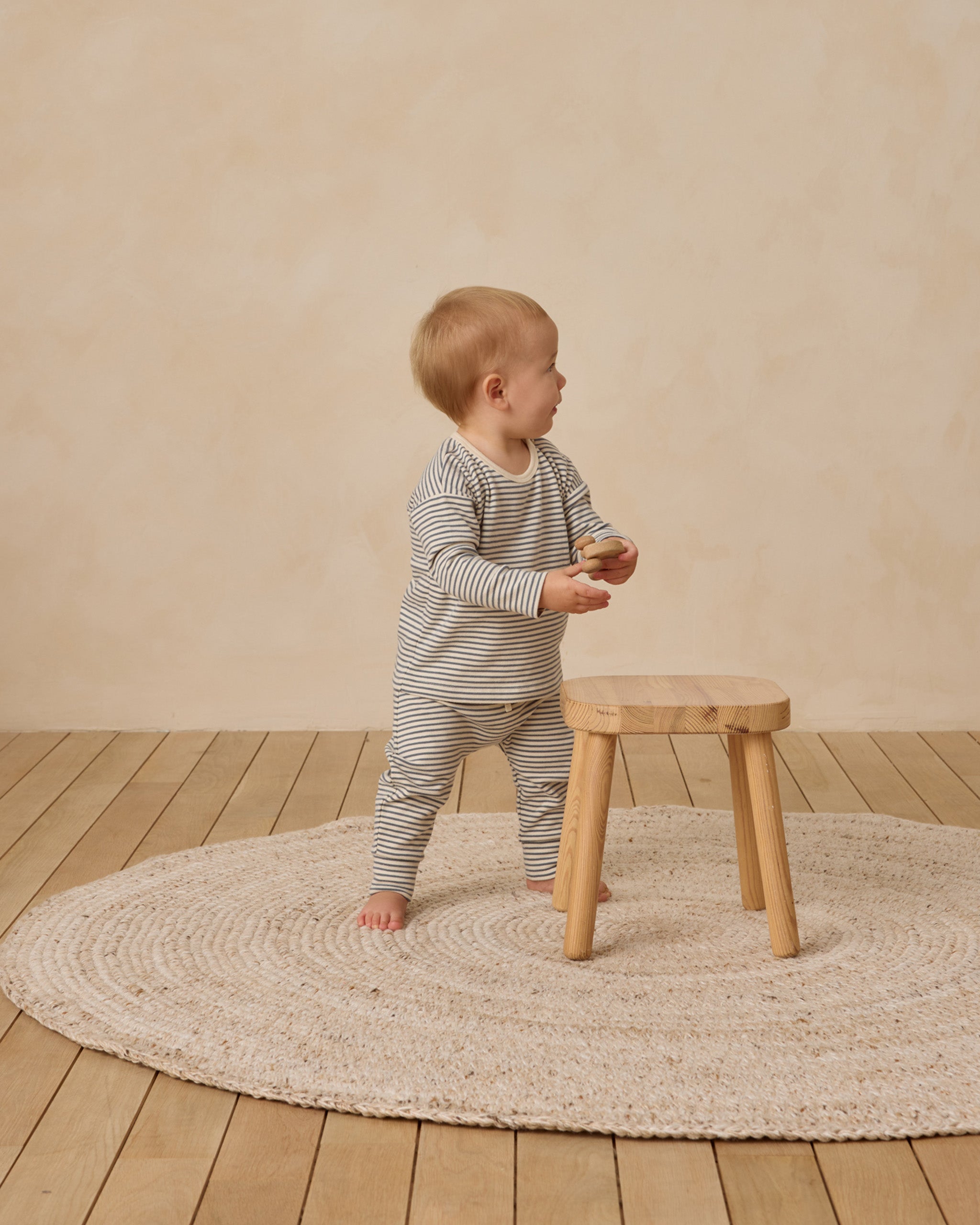 Drawstring Pant || Ocean Micro Stripe - Rylee + Cru | Kids Clothes | Trendy Baby Clothes | Modern Infant Outfits |