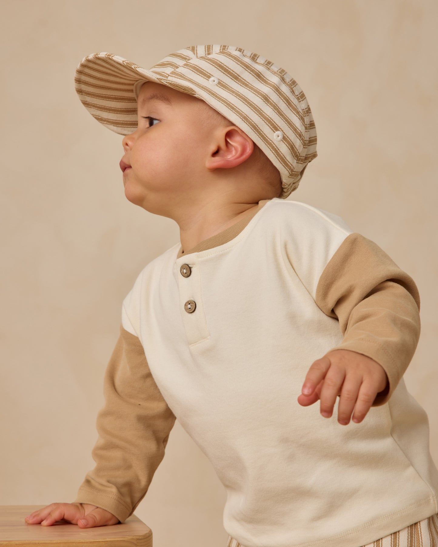 Baby Cap || Gold Pinstripe - Rylee + Cru | Kids Clothes | Trendy Baby Clothes | Modern Infant Outfits |