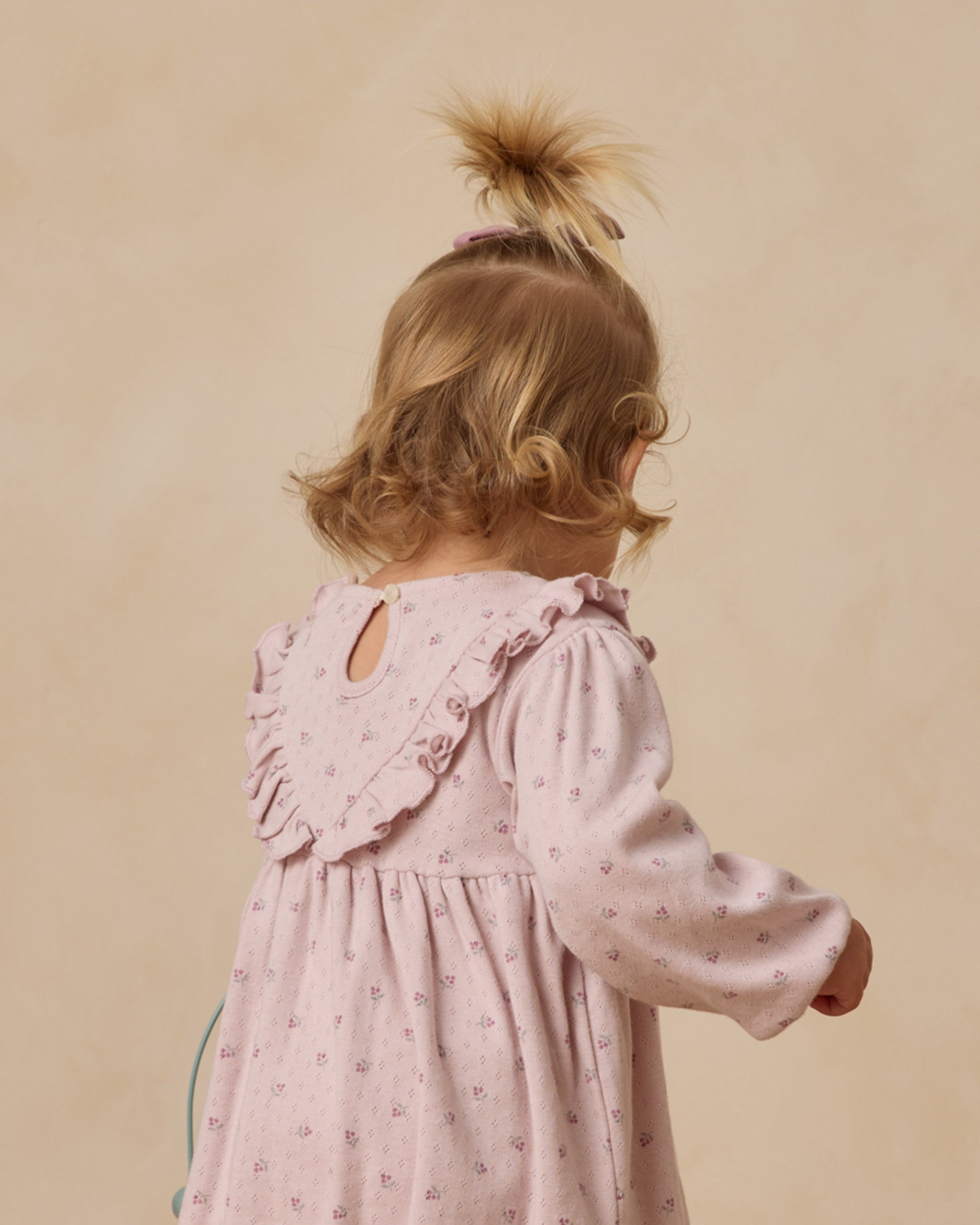 Long Sleeve Ruffle V Dress || Lilac Ditsy - Rylee + Cru | Kids Clothes | Trendy Baby Clothes | Modern Infant Outfits |