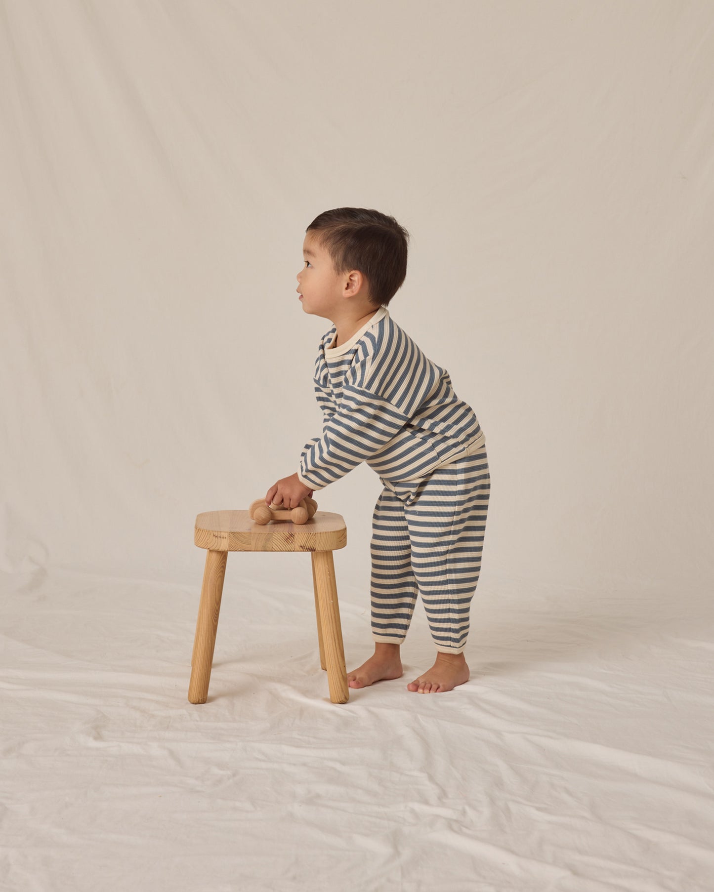 Waffle Slouch Set || Ocean Stripe - Rylee + Cru | Kids Clothes | Trendy Baby Clothes | Modern Infant Outfits |