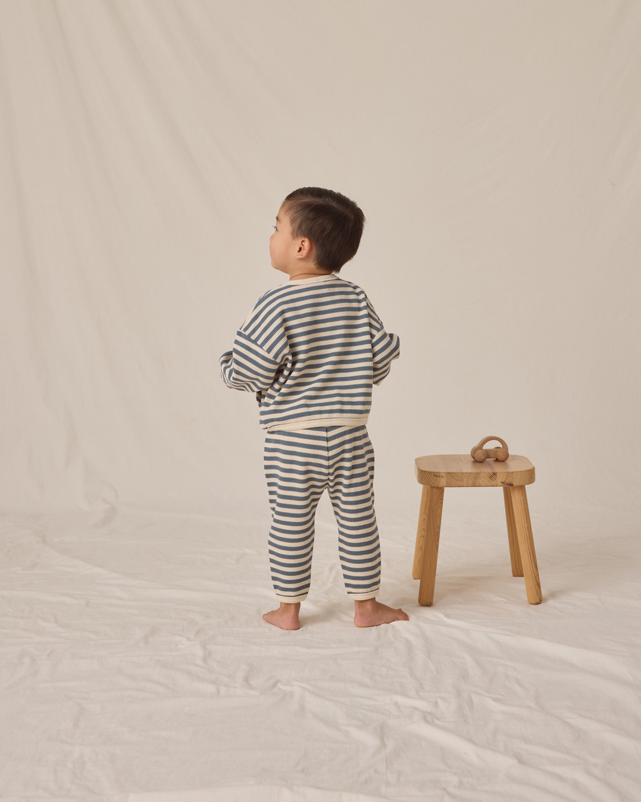 Waffle Slouch Set || Ocean Stripe - Rylee + Cru | Kids Clothes | Trendy Baby Clothes | Modern Infant Outfits |