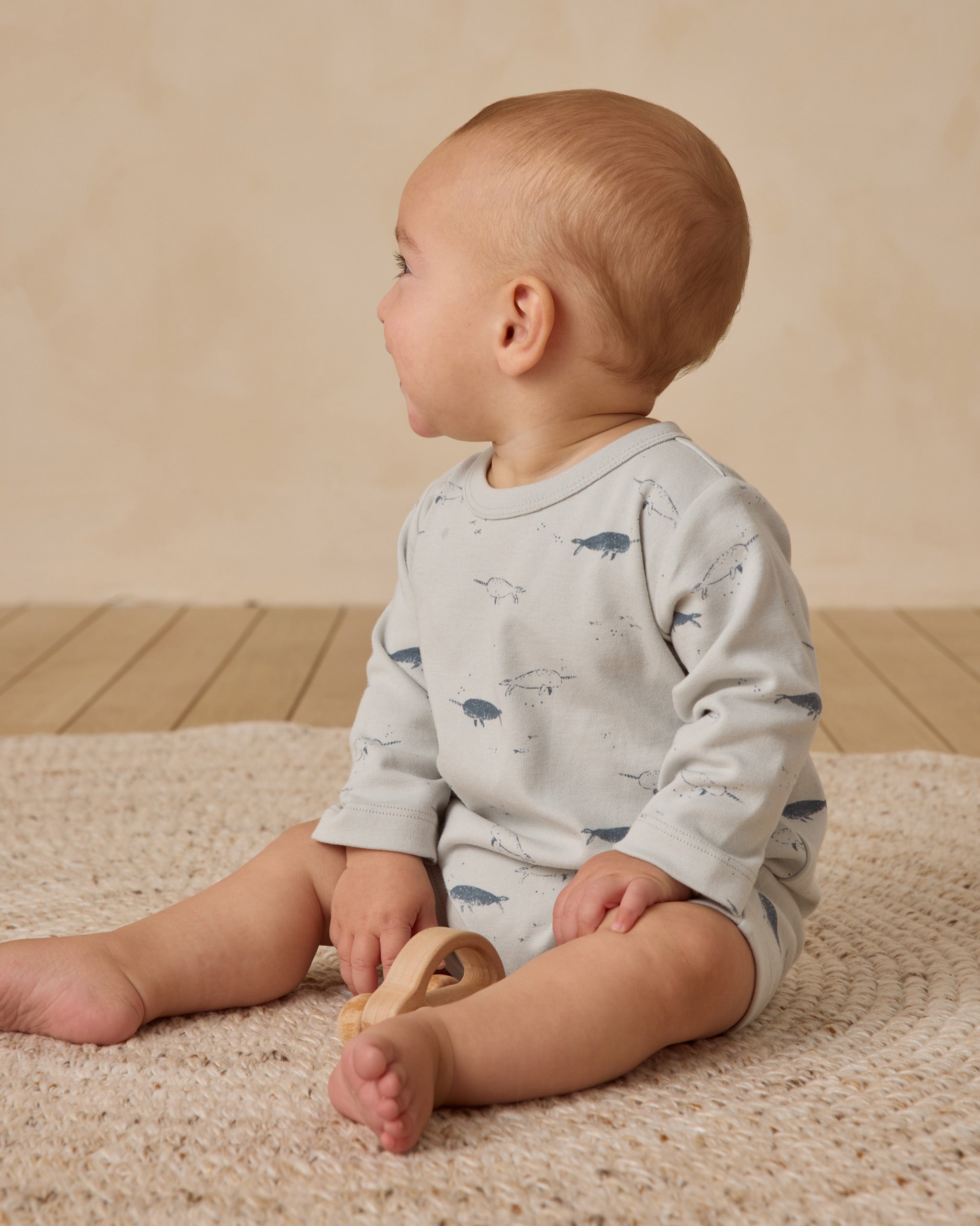 Long Sleeve Romper || Narwhals - Rylee + Cru | Kids Clothes | Trendy Baby Clothes | Modern Infant Outfits |