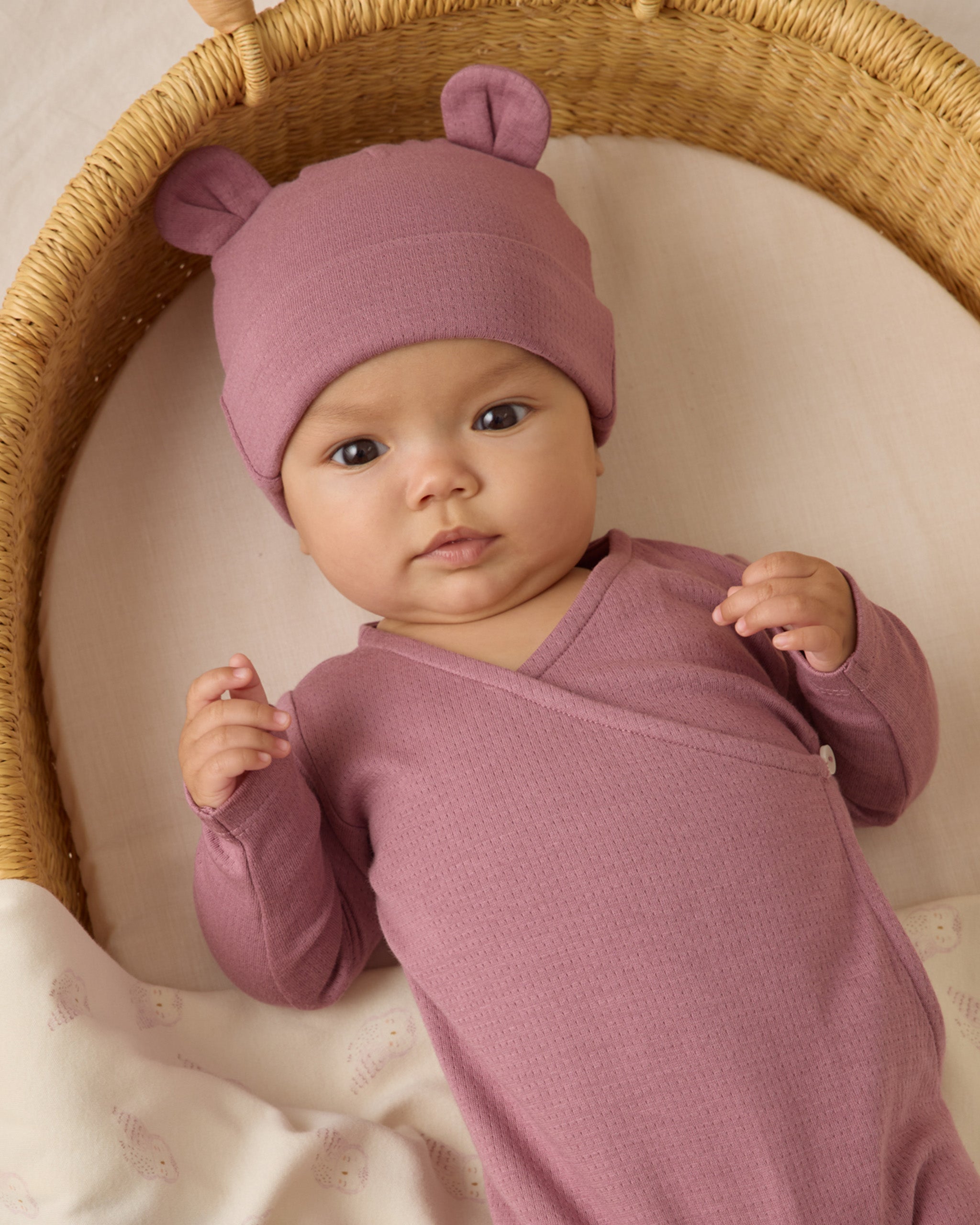 Baby Bear Beanie || Mulberry - Rylee + Cru | Kids Clothes | Trendy Baby Clothes | Modern Infant Outfits |