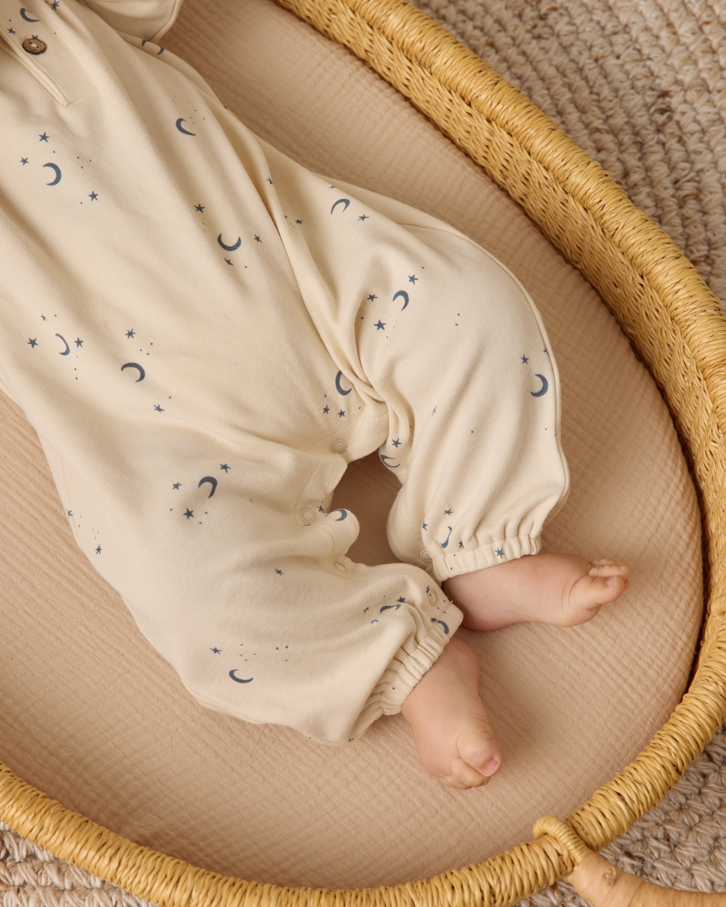 Henley Bubble Jumpsuit || Moons - Rylee + Cru | Kids Clothes | Trendy Baby Clothes | Modern Infant Outfits |