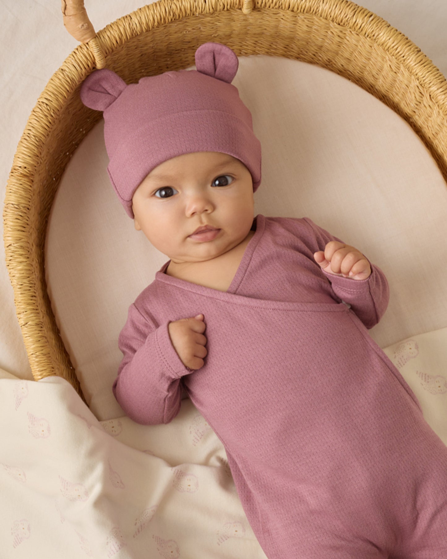 Baby Bear Beanie || Mulberry - Rylee + Cru | Kids Clothes | Trendy Baby Clothes | Modern Infant Outfits |