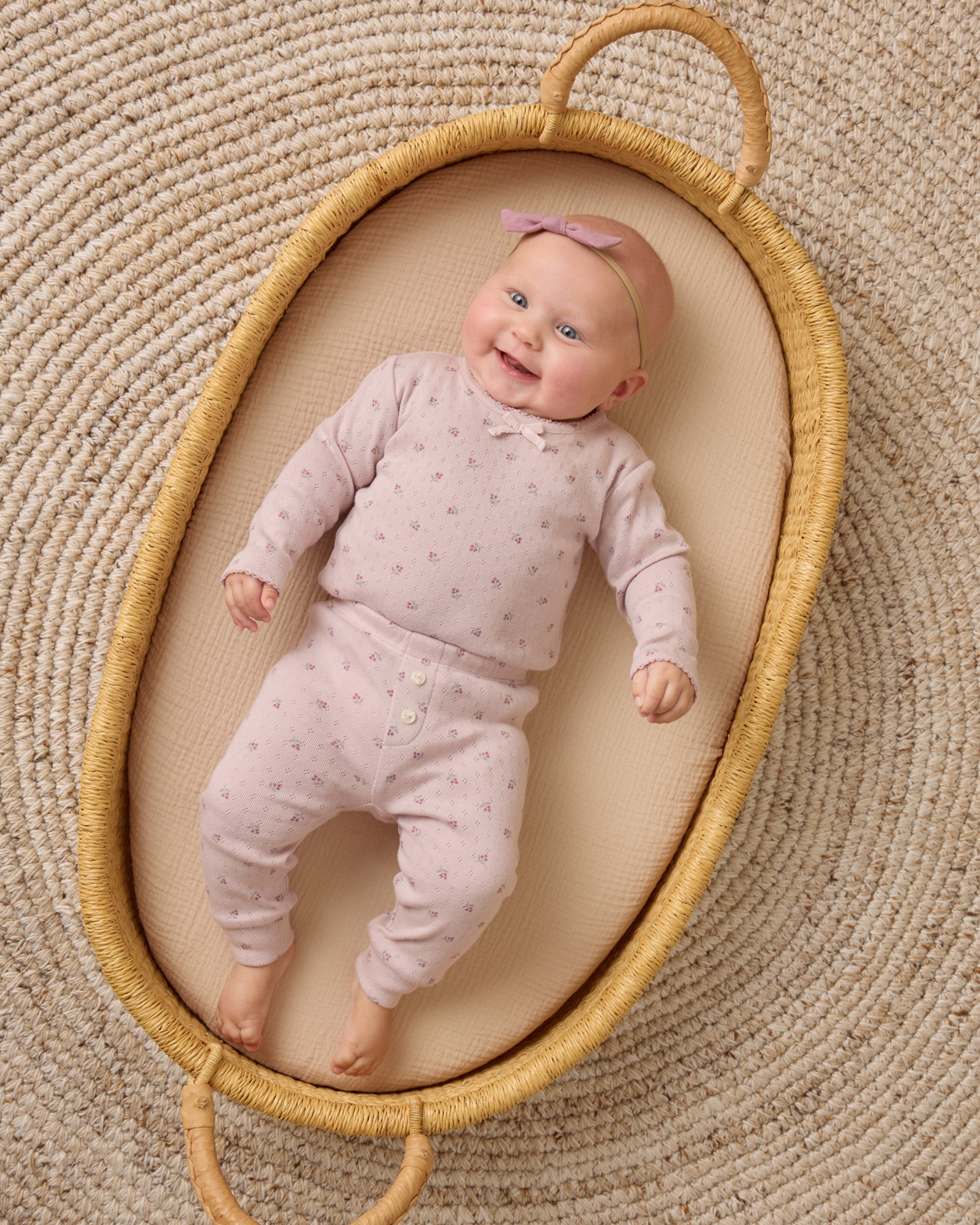 Pointelle Long Sleeve Tee + Legging || Lilac Ditsy - Rylee + Cru | Kids Clothes | Trendy Baby Clothes | Modern Infant Outfits |