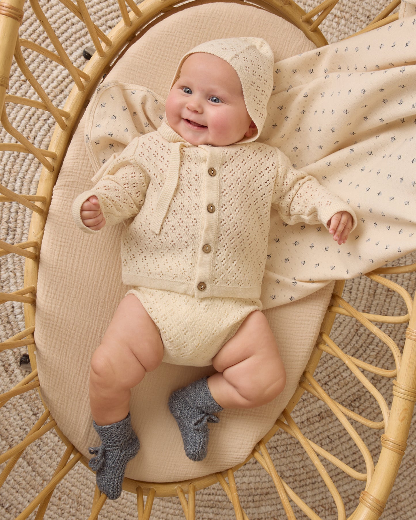 Knit Bonnet || Natural - Rylee + Cru | Kids Clothes | Trendy Baby Clothes | Modern Infant Outfits |