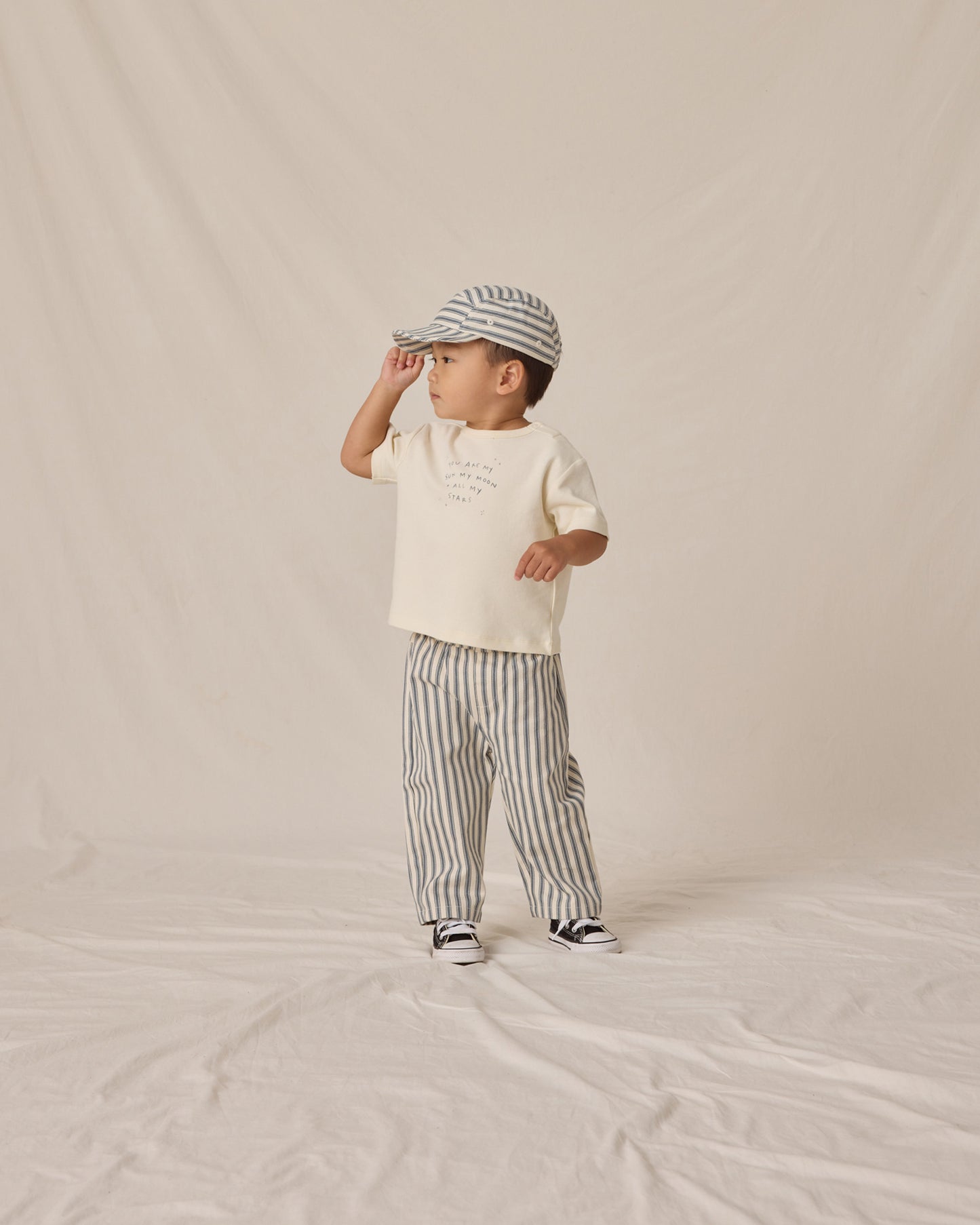 Baby Cap || Ocean Pinstripe - Rylee + Cru | Kids Clothes | Trendy Baby Clothes | Modern Infant Outfits |