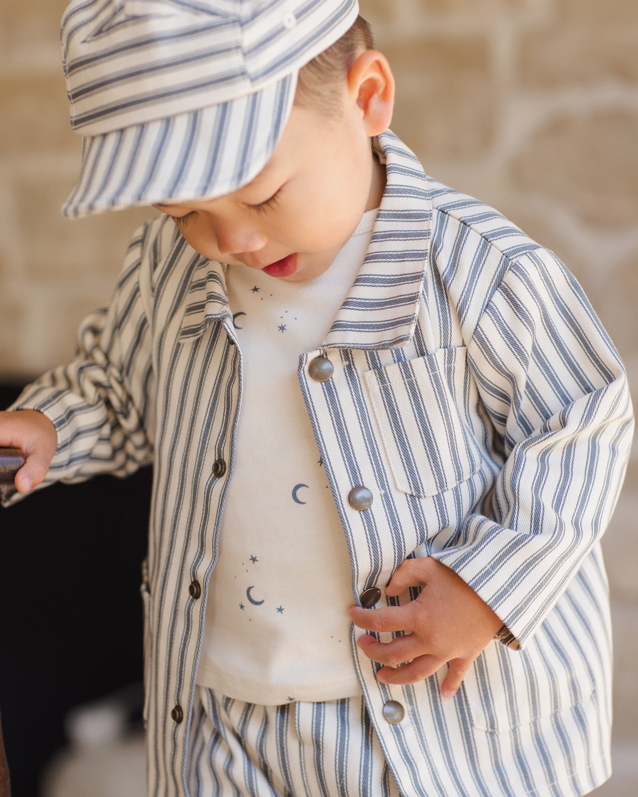 Utility Jacket Ocean Pinstripe – Quincy Mae