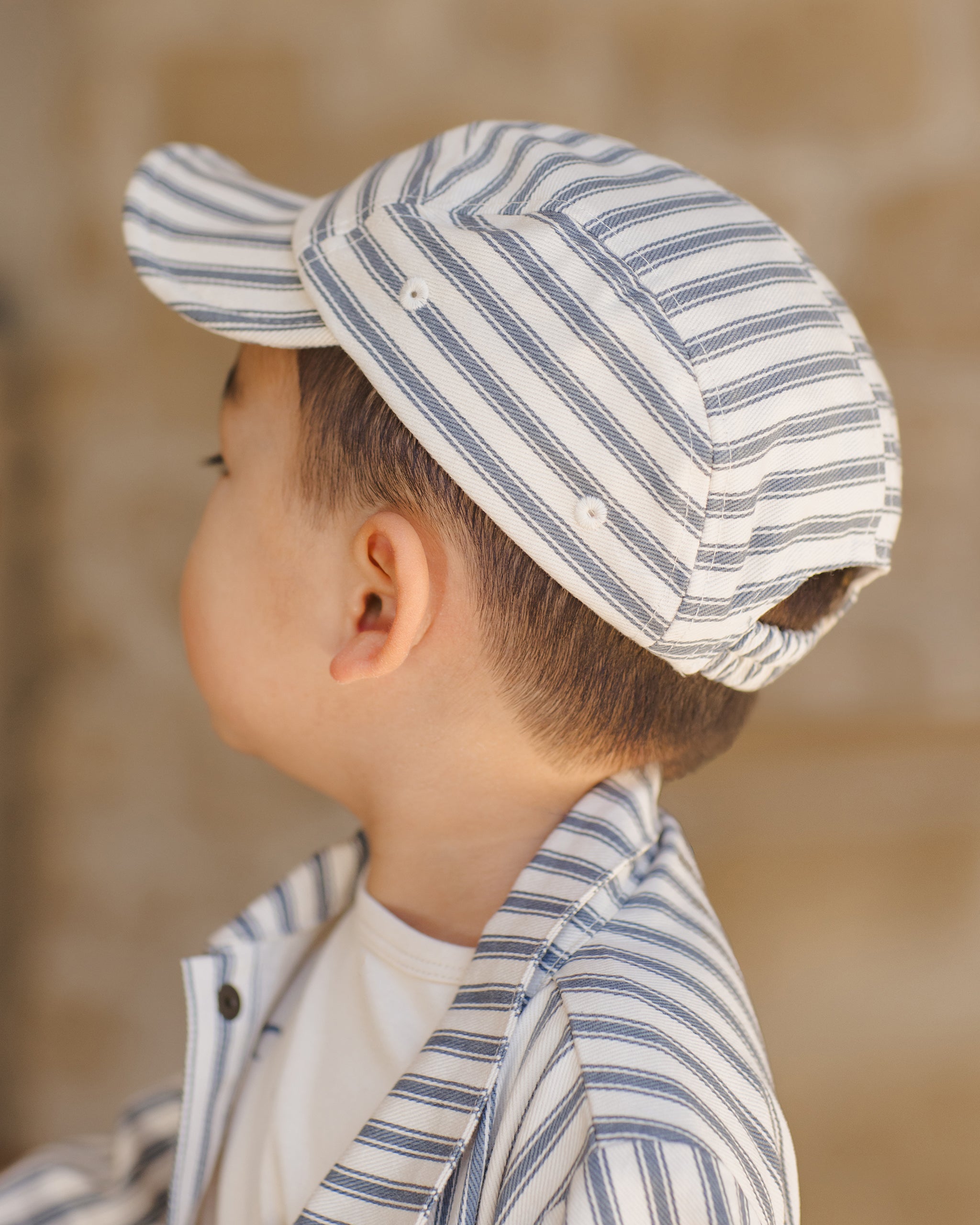 Baby Cap || Ocean Pinstripe - Rylee + Cru | Kids Clothes | Trendy Baby Clothes | Modern Infant Outfits |