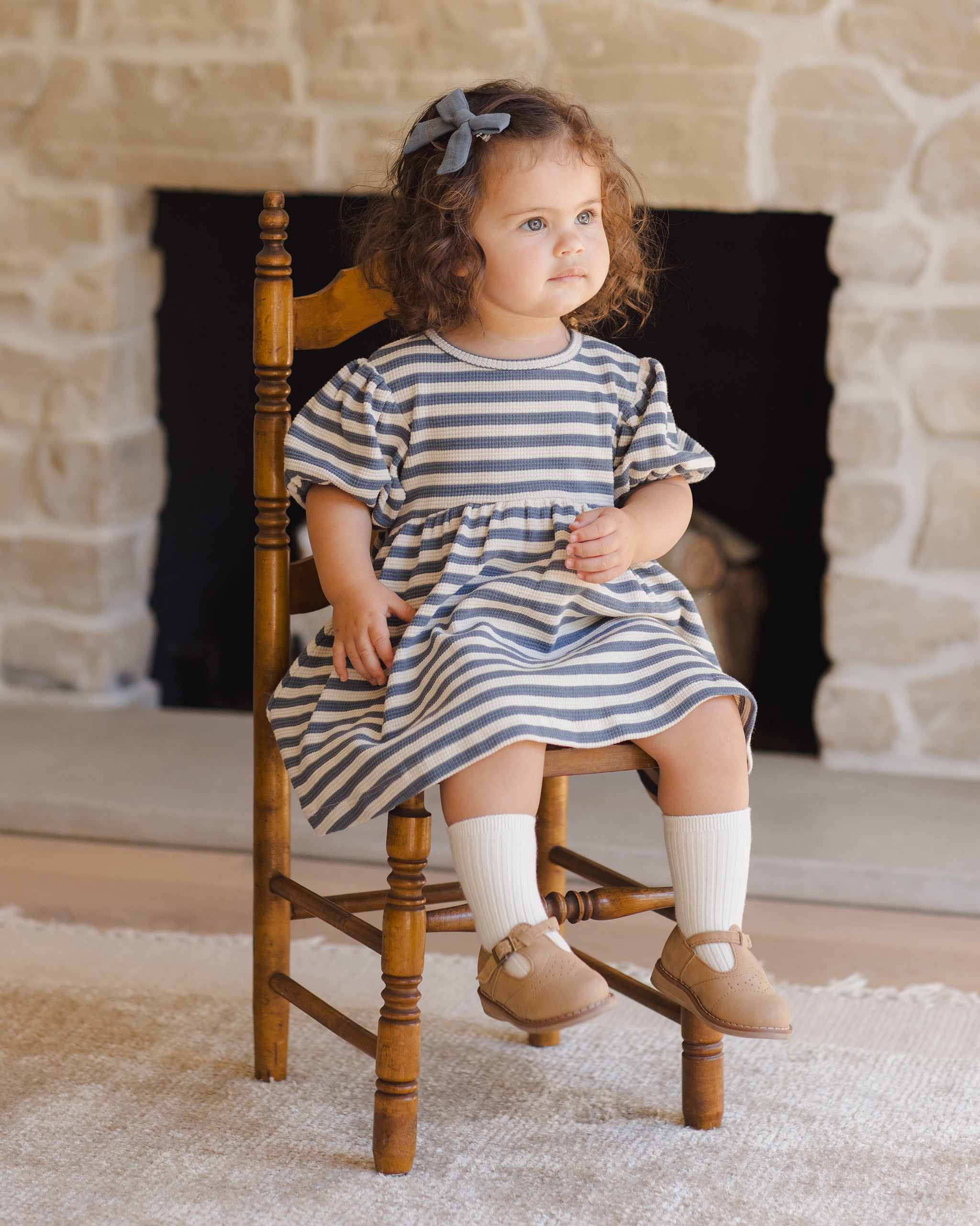 Darla Dress || Ocean Stripe - Rylee + Cru | Kids Clothes | Trendy Baby Clothes | Modern Infant Outfits |
