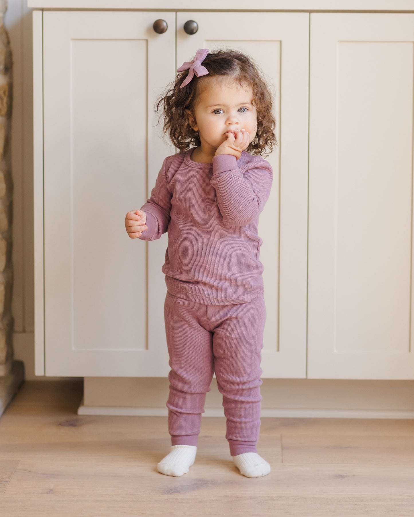 Waffle Top + Pant Set || Mulberry - Rylee + Cru | Kids Clothes | Trendy Baby Clothes | Modern Infant Outfits |