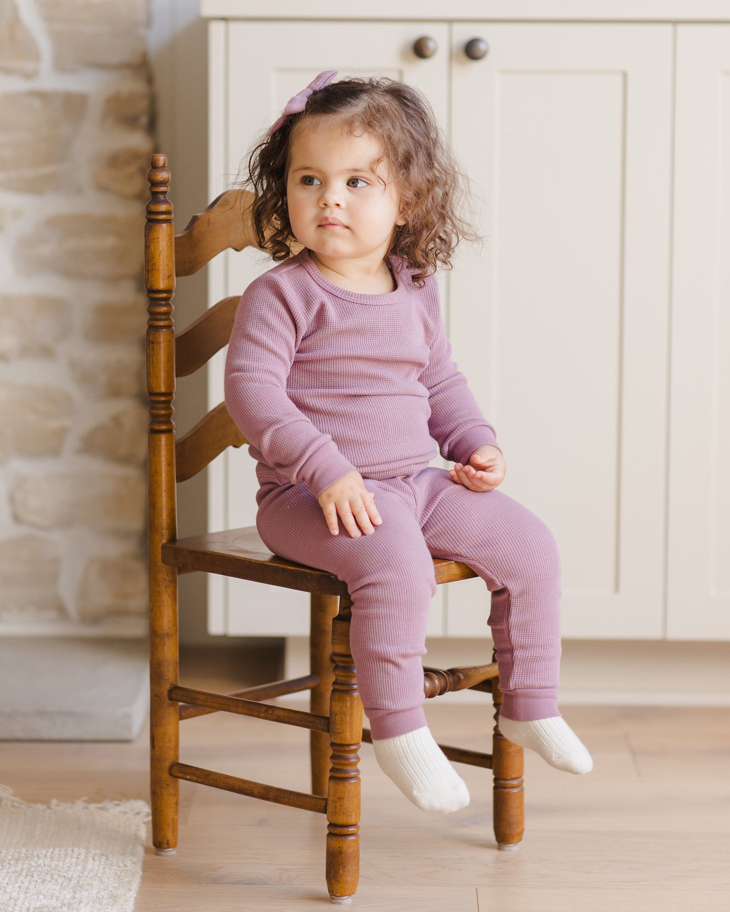 Waffle Top + Pant Set || Mulberry - Rylee + Cru | Kids Clothes | Trendy Baby Clothes | Modern Infant Outfits |