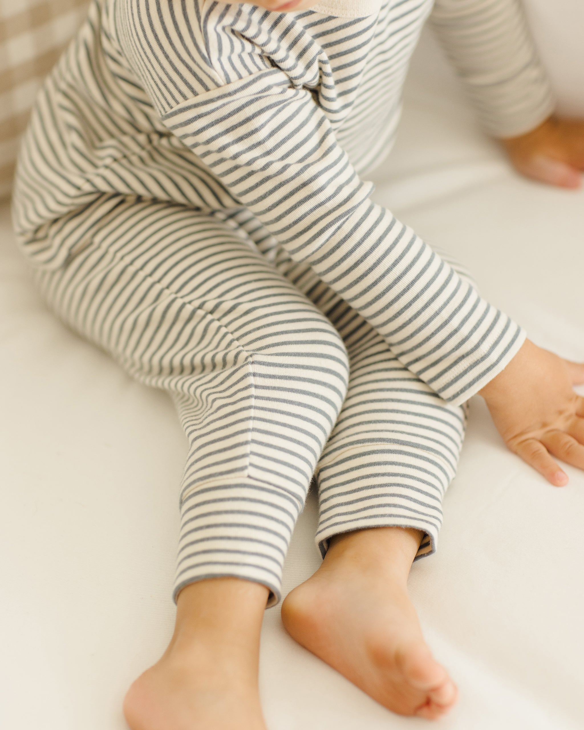 Drawstring Pant || Ocean Micro Stripe - Rylee + Cru | Kids Clothes | Trendy Baby Clothes | Modern Infant Outfits |