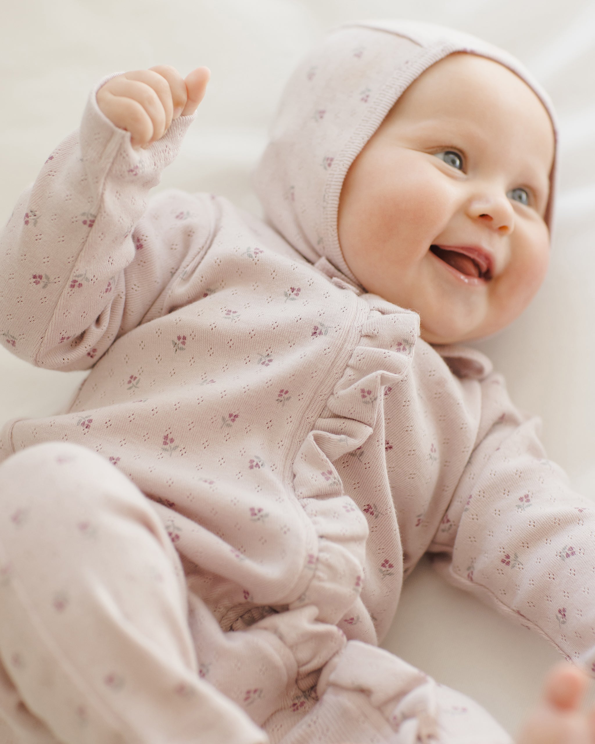 Baby Bonnet || Lilac Ditsy - Rylee + Cru | Kids Clothes | Trendy Baby Clothes | Modern Infant Outfits |