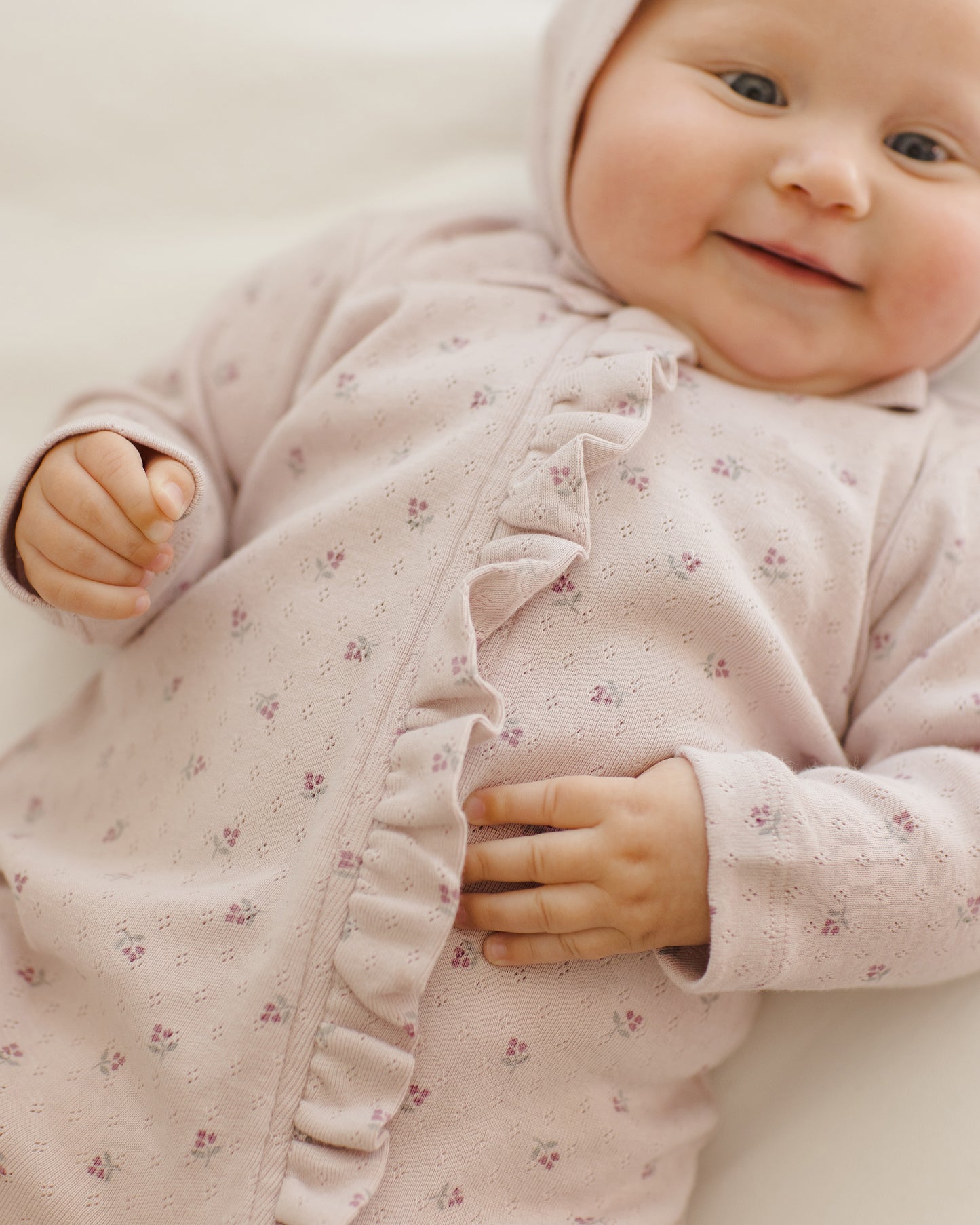 Baby Bonnet || Lilac Ditsy - Rylee + Cru | Kids Clothes | Trendy Baby Clothes | Modern Infant Outfits |