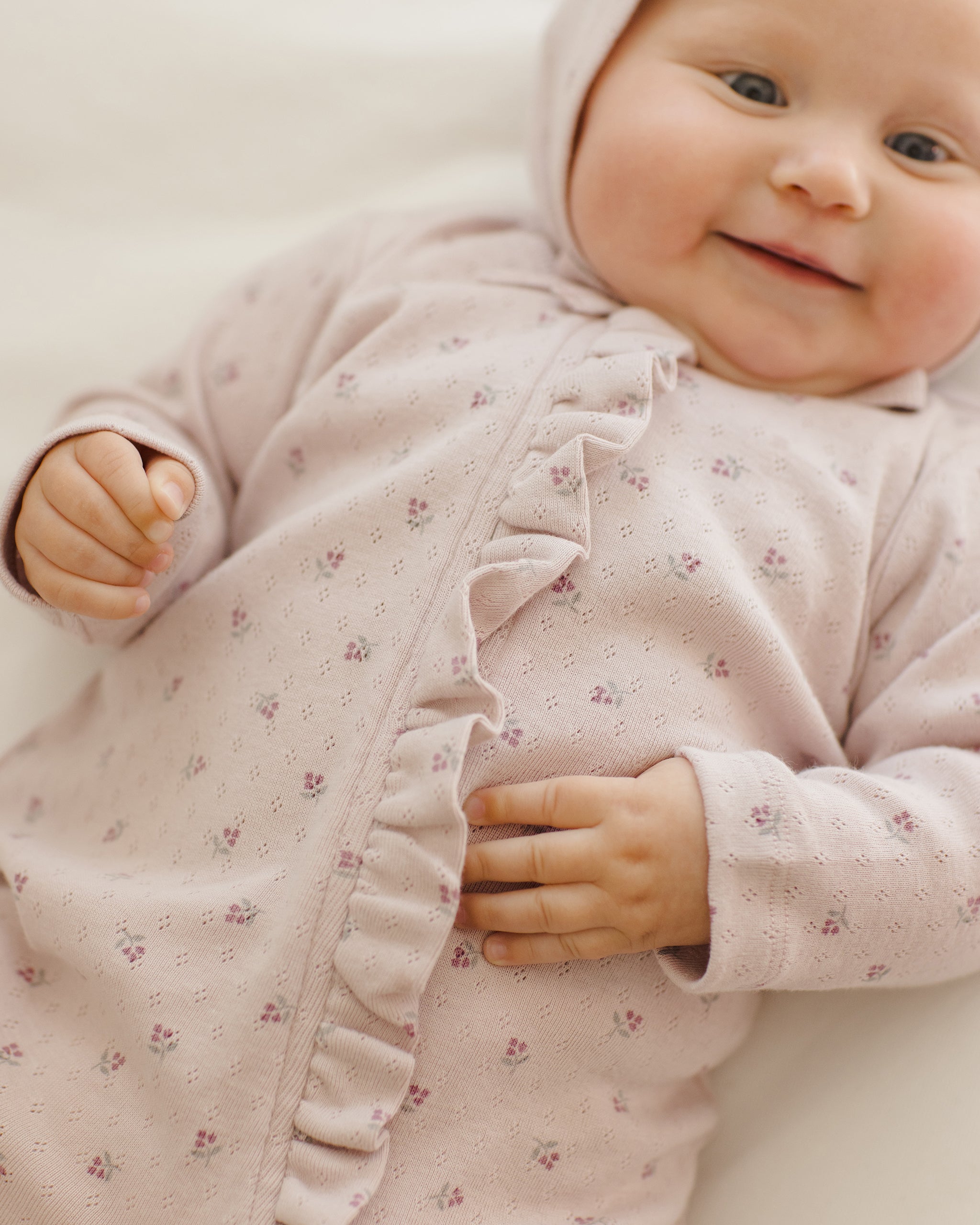 Baby Bonnet || Lilac Ditsy - Rylee + Cru | Kids Clothes | Trendy Baby Clothes | Modern Infant Outfits |