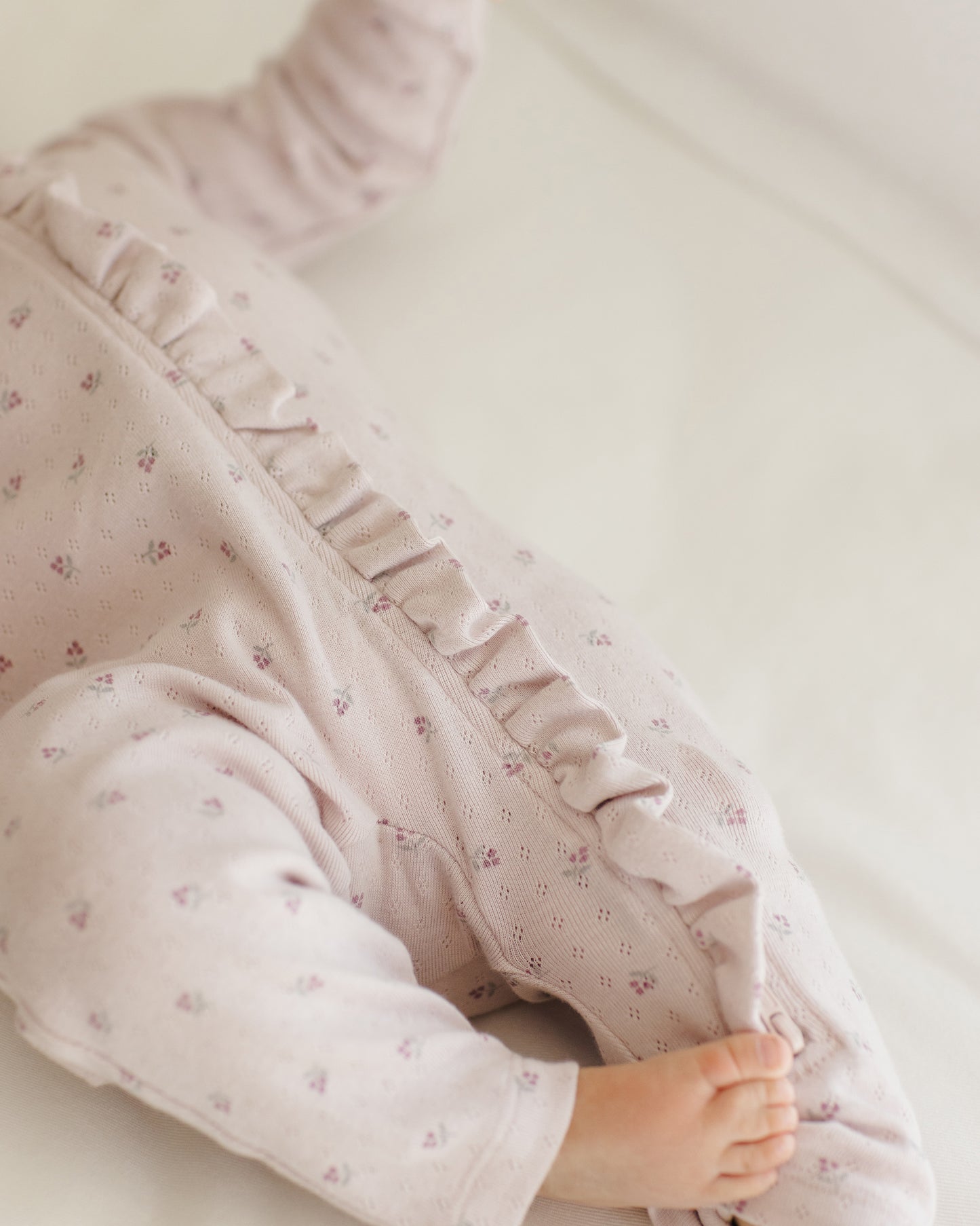 Ruffle Jumpsuit || Lilac Ditsy - Rylee + Cru | Kids Clothes | Trendy Baby Clothes | Modern Infant Outfits |