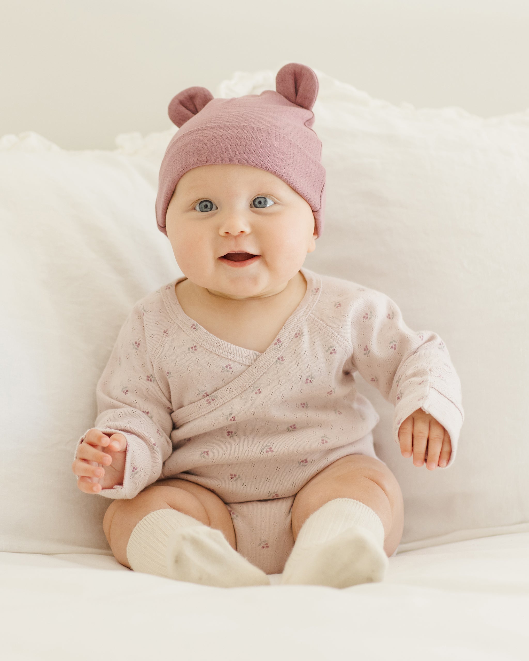 Baby Bear Beanie || Mulberry - Rylee + Cru | Kids Clothes | Trendy Baby Clothes | Modern Infant Outfits |