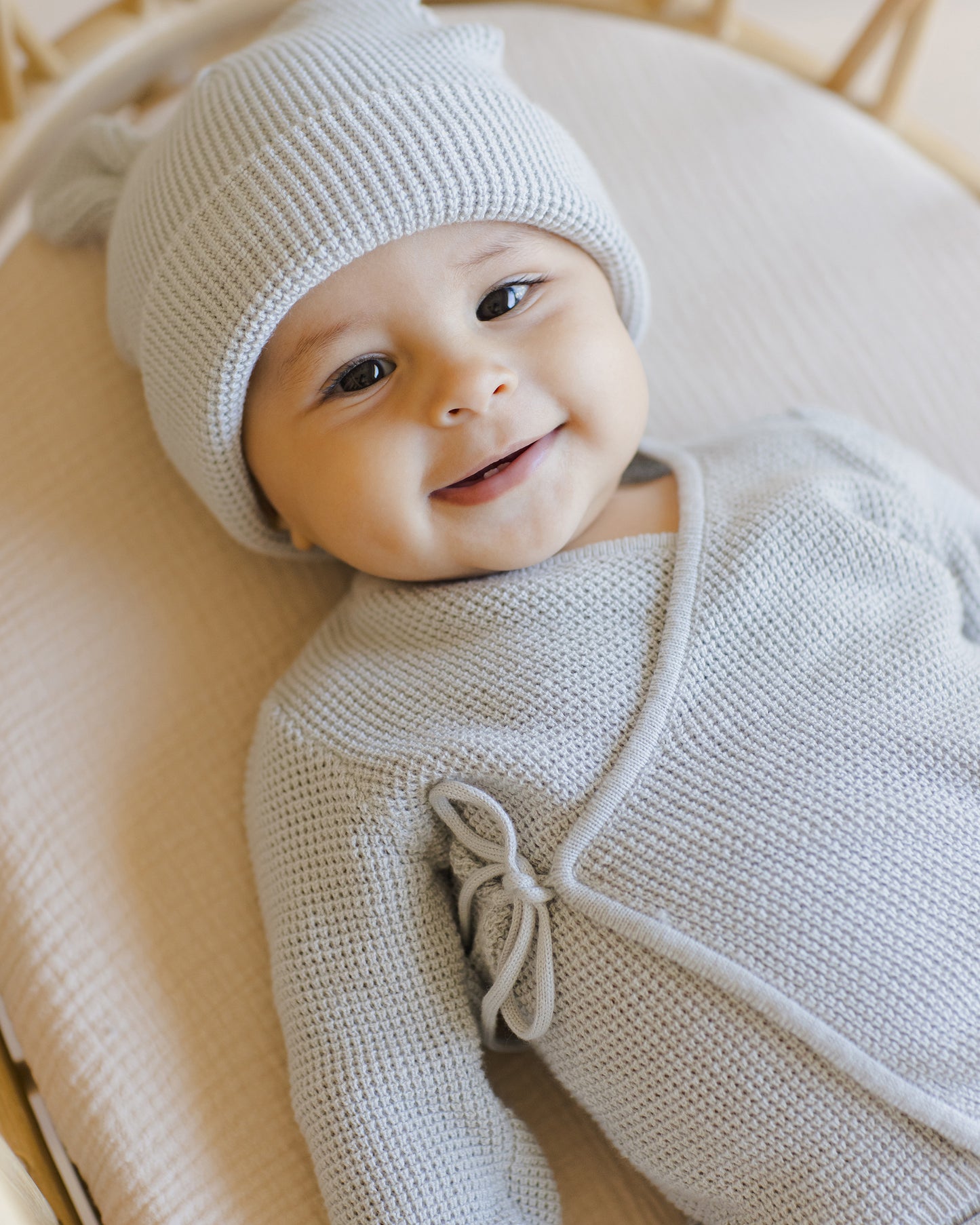 Baby Bear Beanie || Ice Blue - Rylee + Cru | Kids Clothes | Trendy Baby Clothes | Modern Infant Outfits |