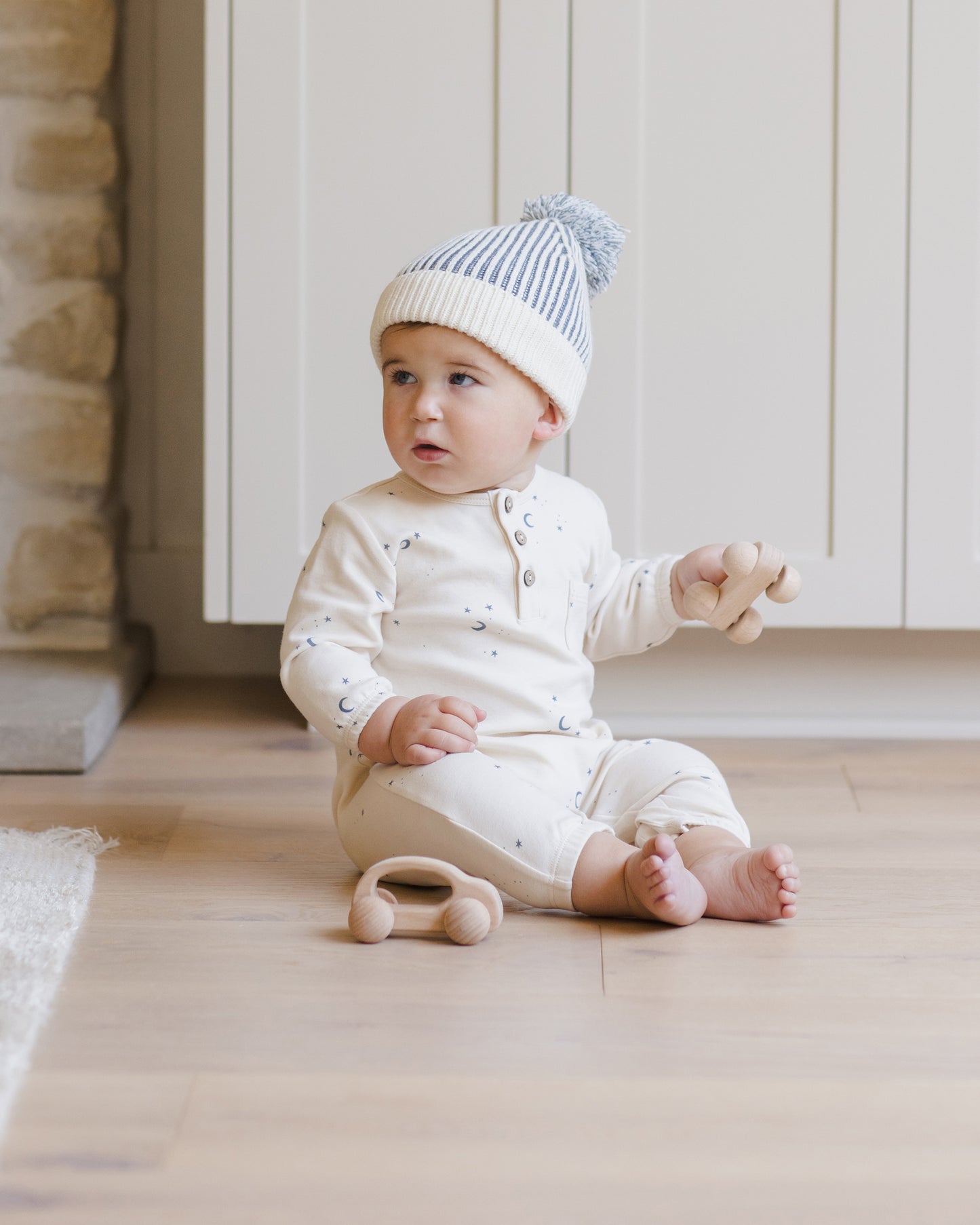 Long Sleeve Pocket Jumpsuit || Moons - Rylee + Cru | Kids Clothes | Trendy Baby Clothes | Modern Infant Outfits |